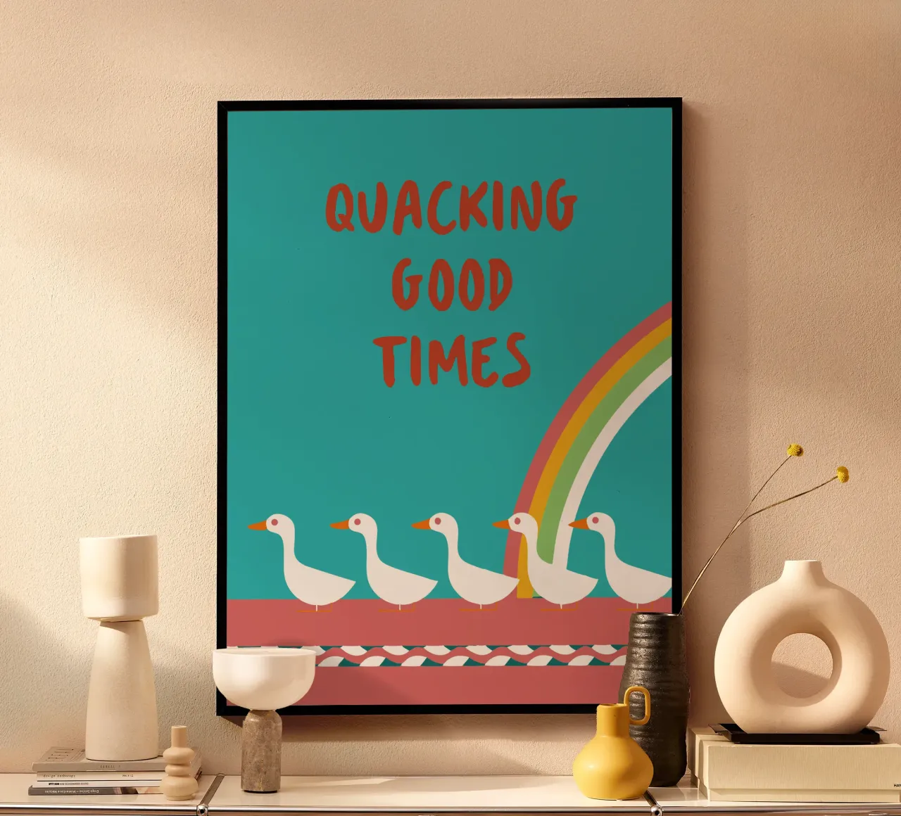 Duck Quotes poster con telaio in plastica da LOOK DIFFERENT
