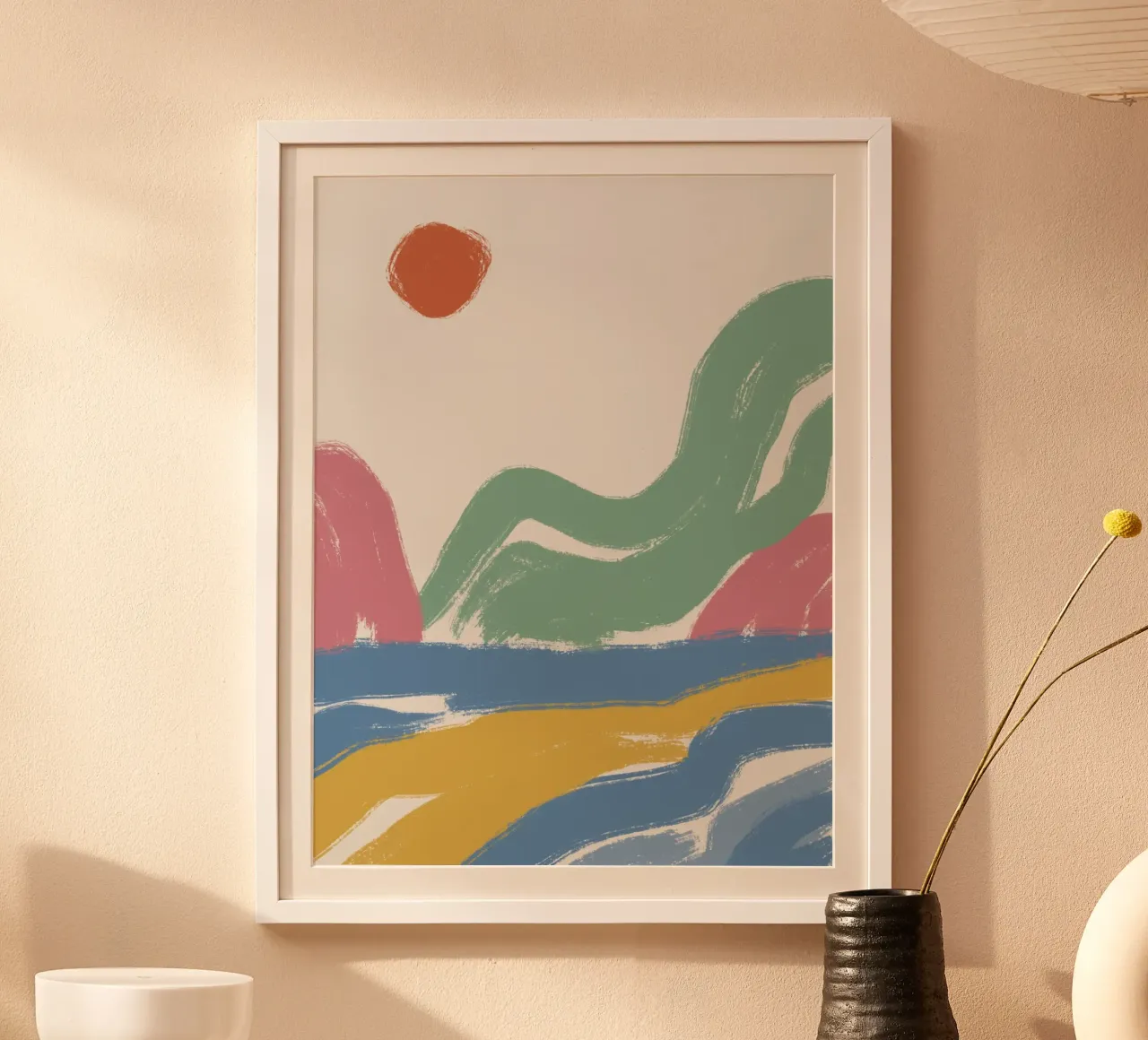 Bunte Pinselstriche Berge Poster von Little Dean