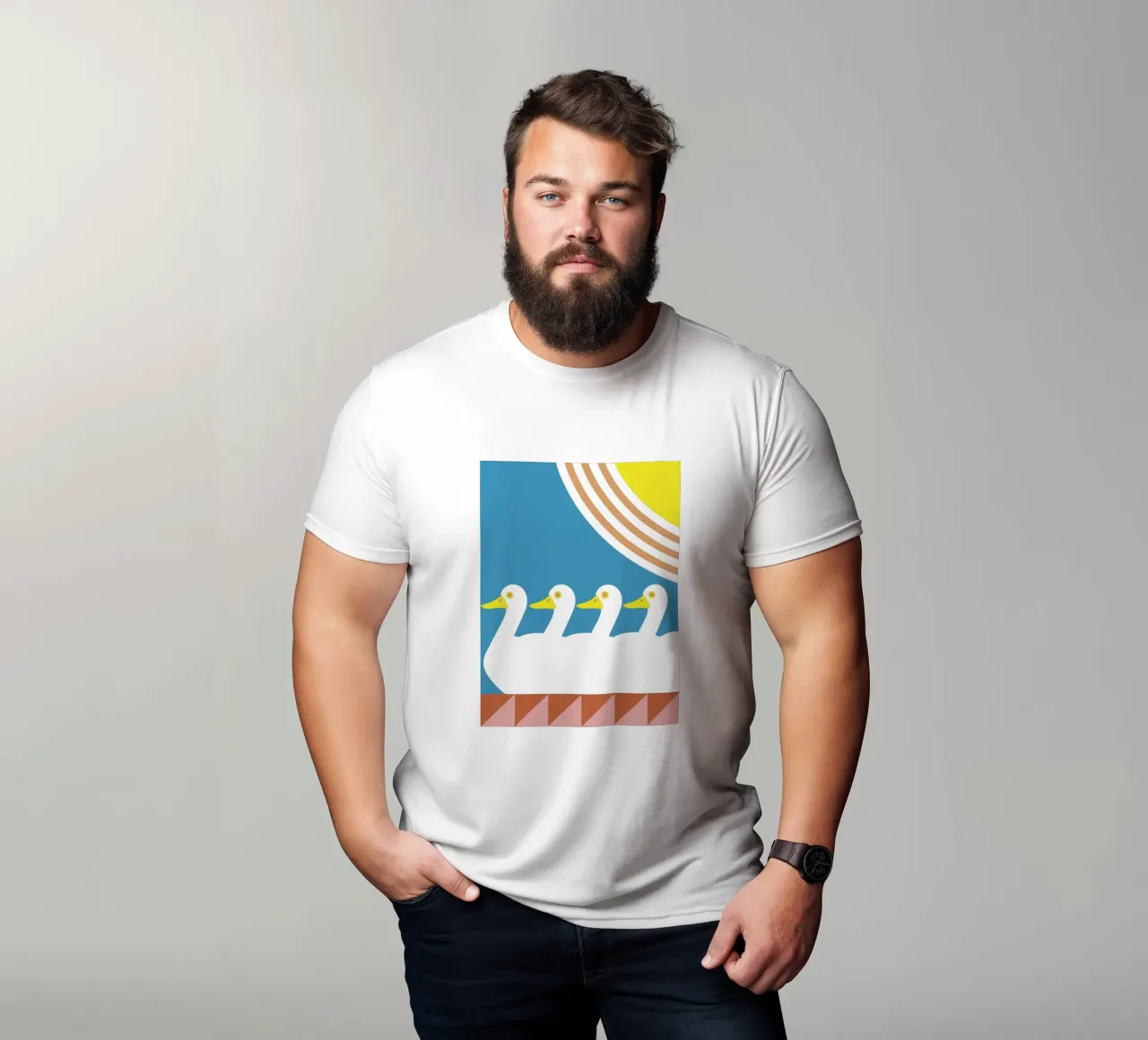 Anatra che nuota t-shirt da LOOK DIFFERENT