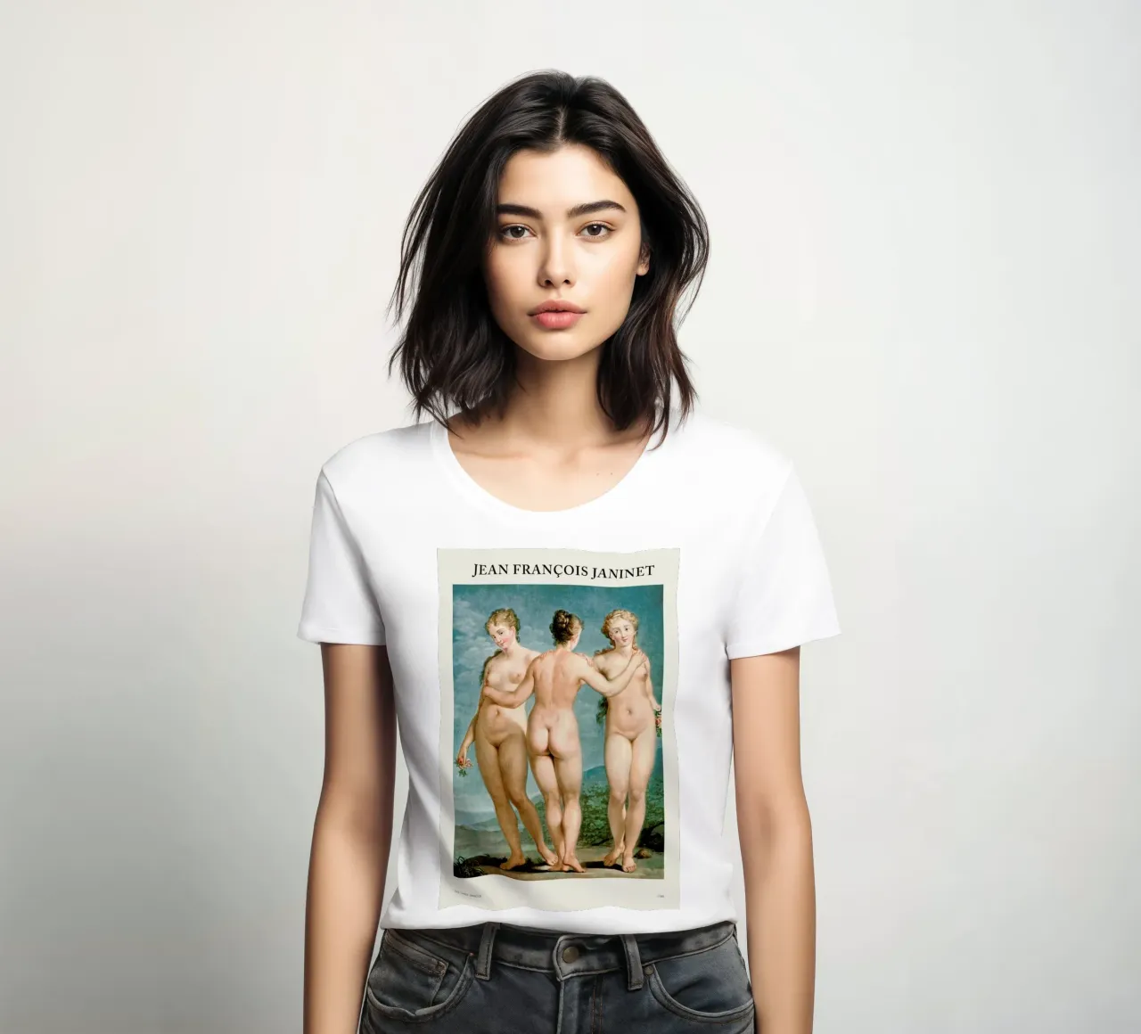 Janinet - The Three Graces women's fitted t-shirt by Vintage by JUNIQE