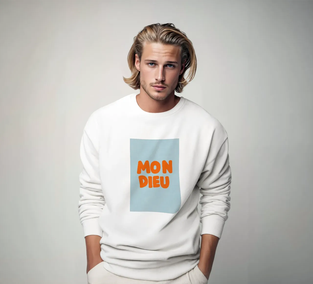 Mon Dieu, azzurro felpa da Carinaprint