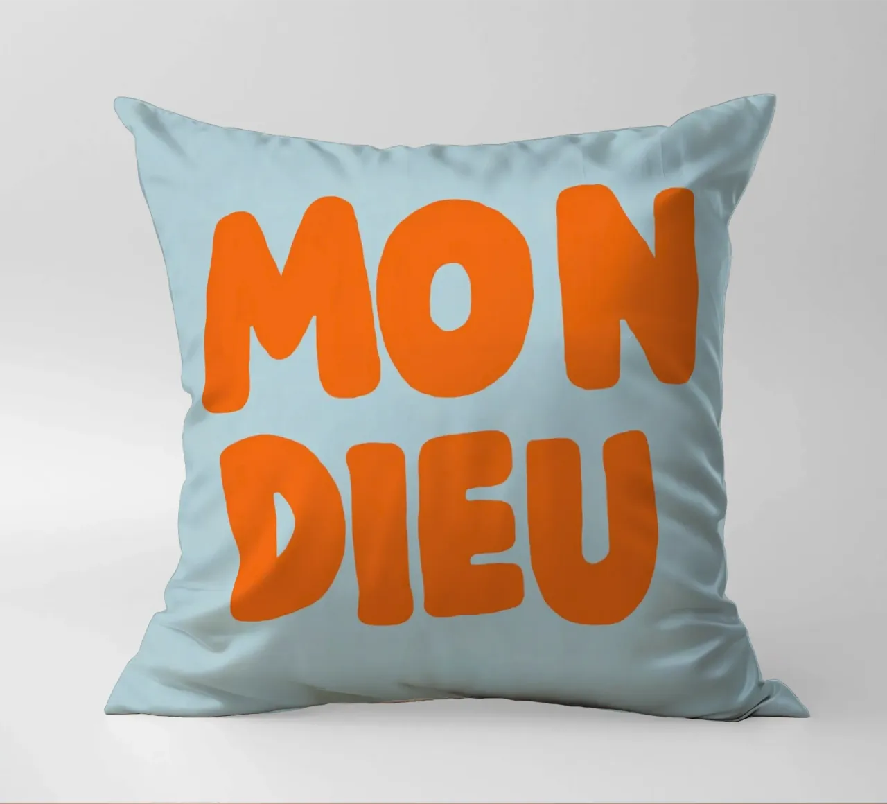 Mon Dieu, azzurro cuscino da Carinaprint