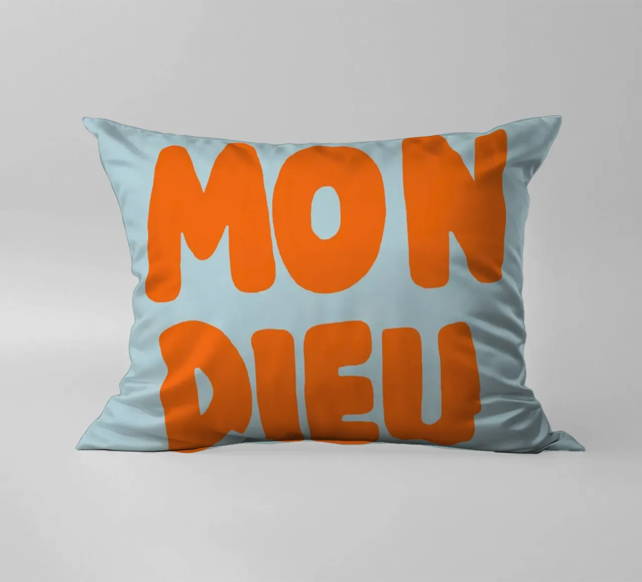 Mon Dieu, azzurro cuscino da Carinaprint