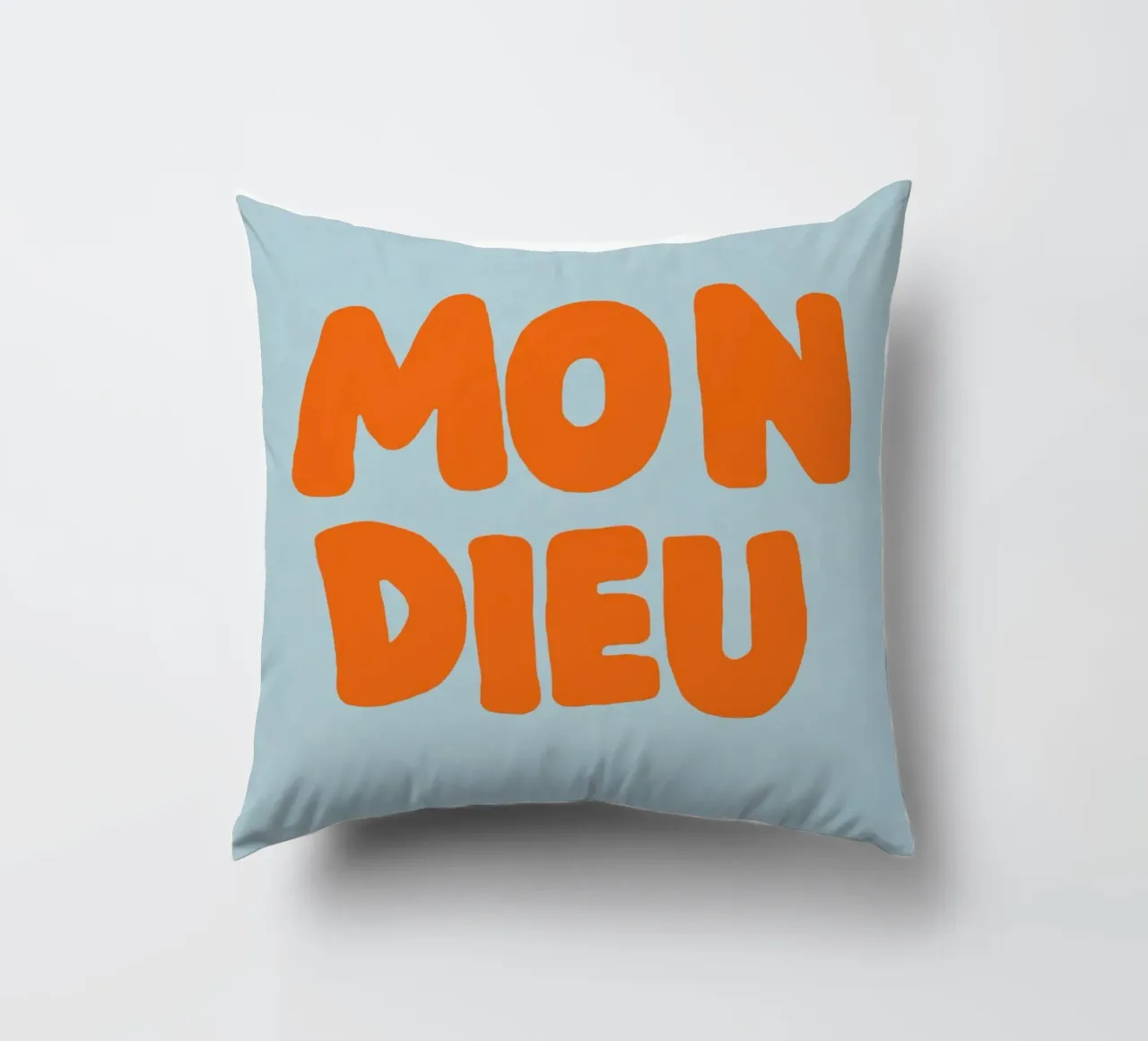 Mon Dieu, azzurro cuscino da Carinaprint