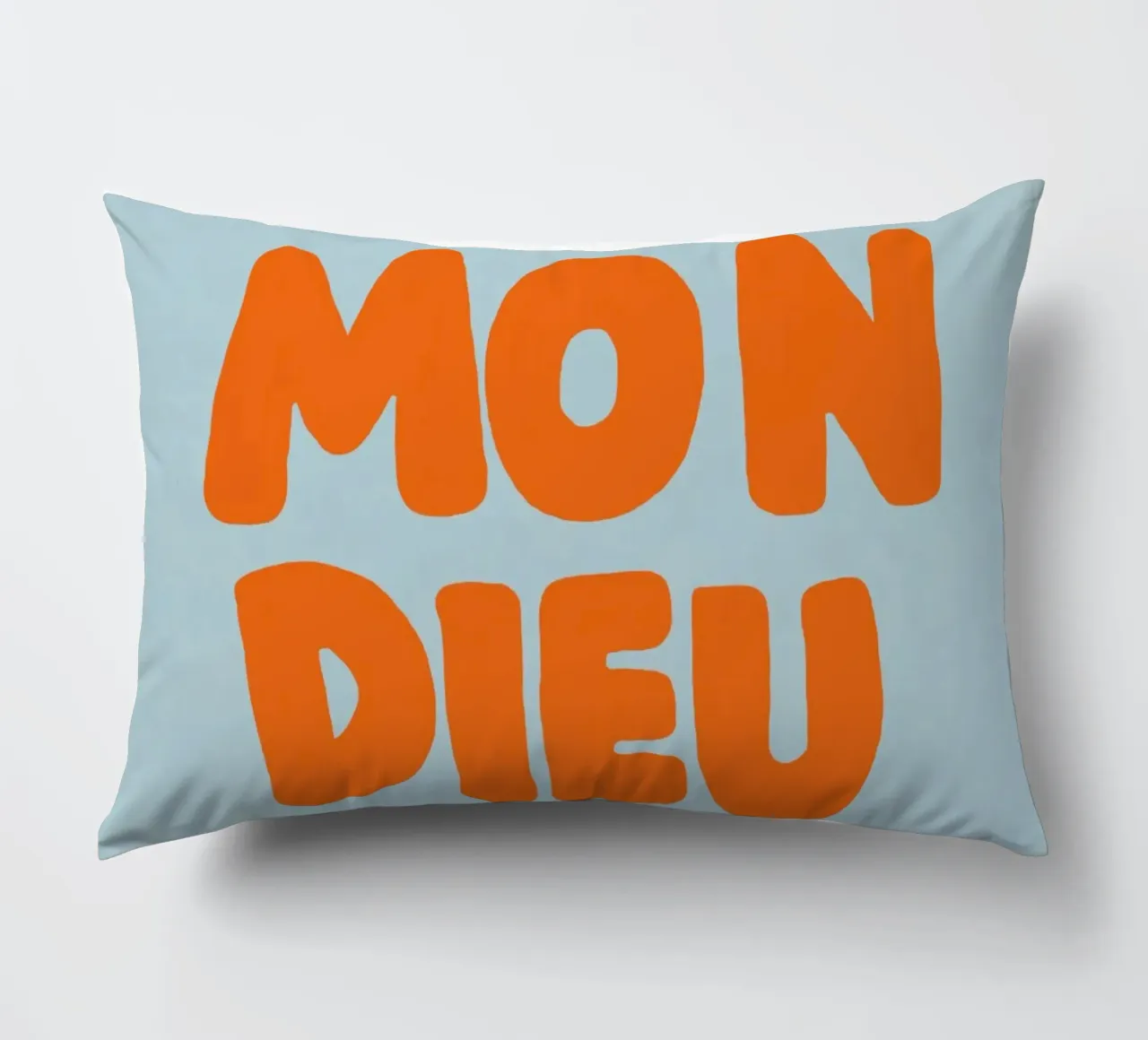 Mon Dieu, azzurro cuscino da Carinaprint
