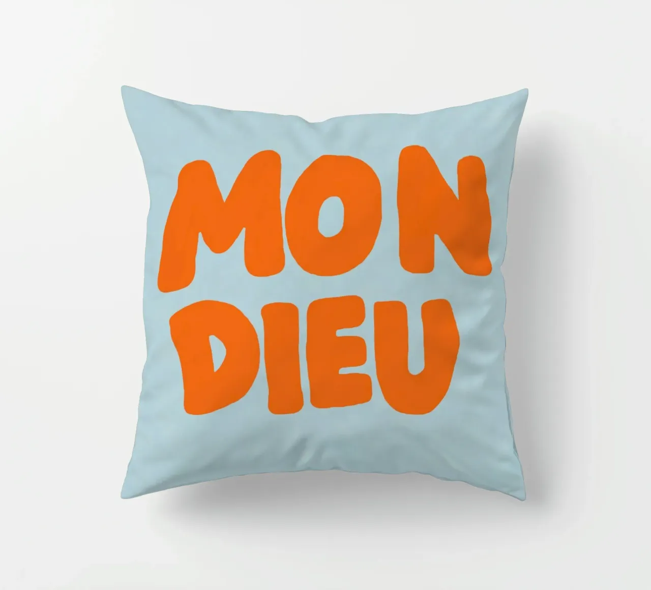 Mon Dieu, azzurro cuscino da Carinaprint