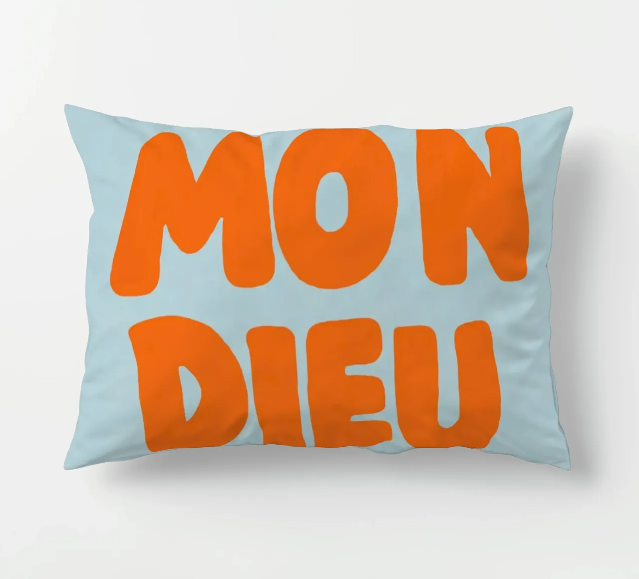 Mon Dieu, azzurro cuscino da Carinaprint