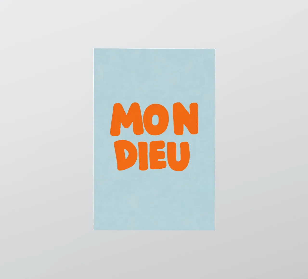 Mon Dieu, light blue sticker by Carinaprint
