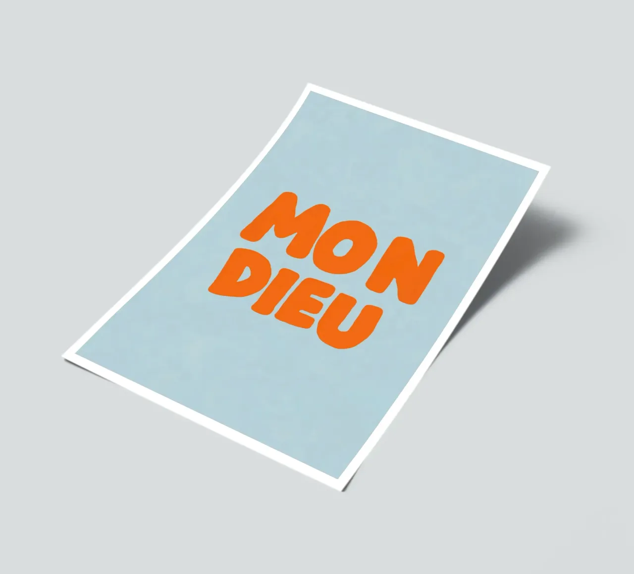 Mon Dieu, light blue sticker sheet by Carinaprint