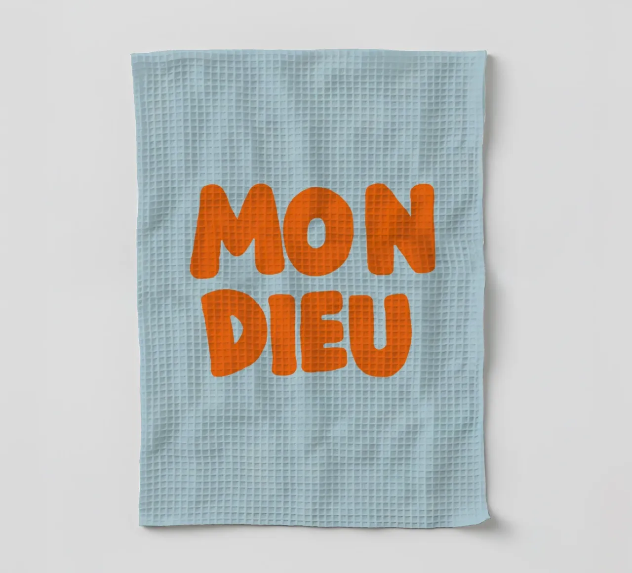 Mon Dieu, azzurro canovaccio da cucina da Carinaprint