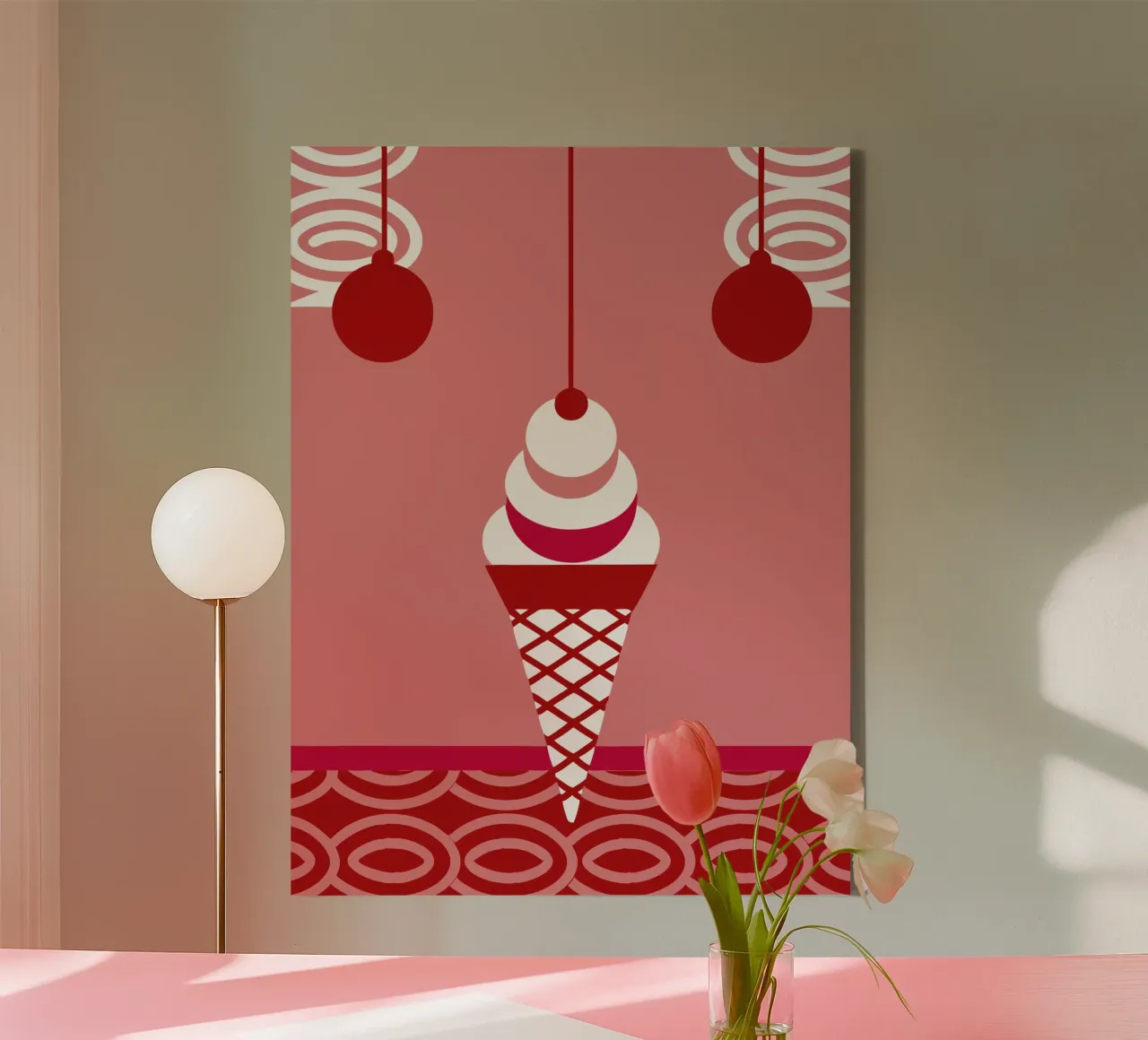 Modern ijs canvas met Baklijst van LOOK DIFFERENT