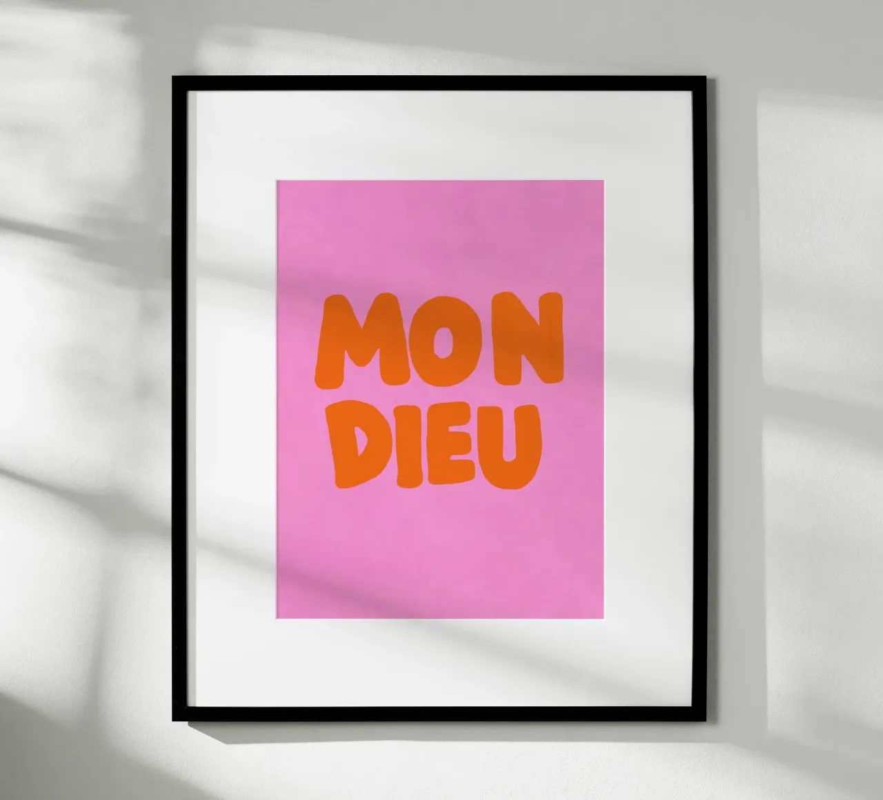 Mio Dio, Rosa poster con telaio in alluminio da Carinaprint