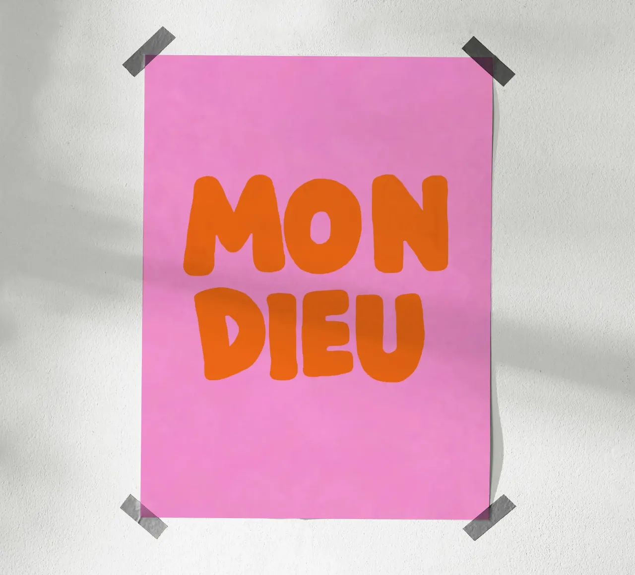 Mio Dio, Rosa poster con telaio in alluminio da Carinaprint