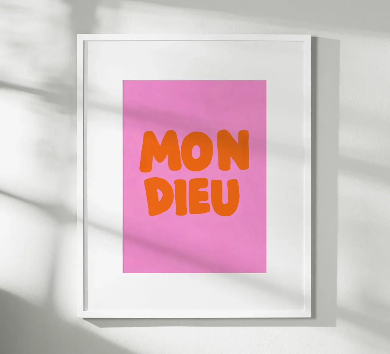 Mio Dio, Rosa poster con telaio in alluminio da Carinaprint
