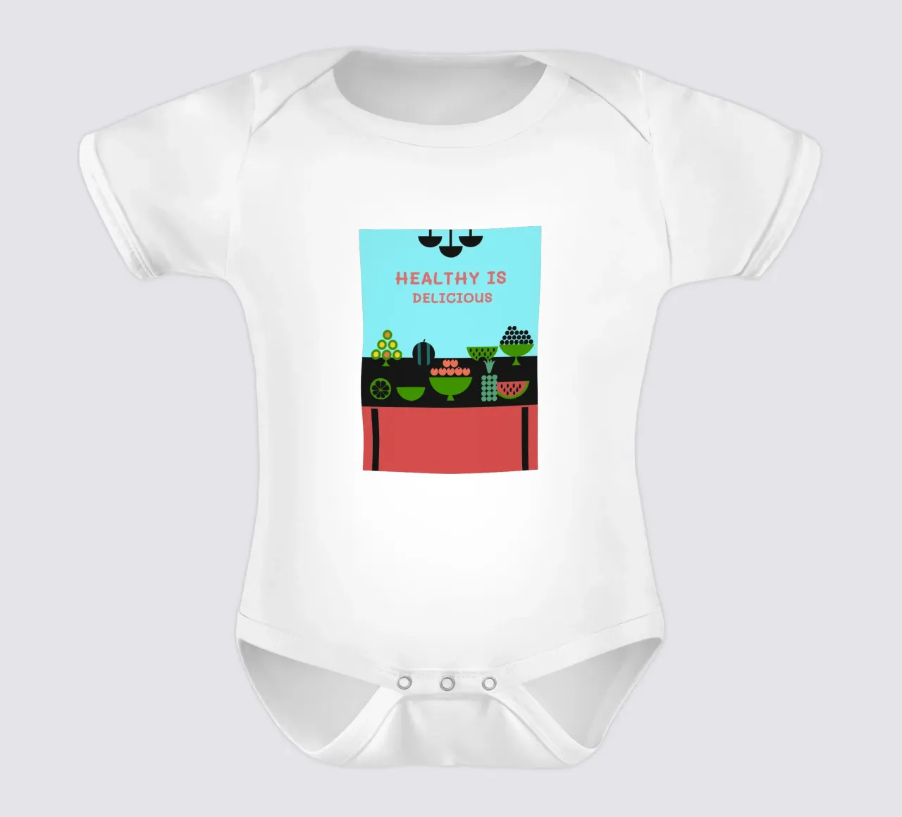 Cibo sano Frutta body neonato maniche corte da LOOK DIFFERENT