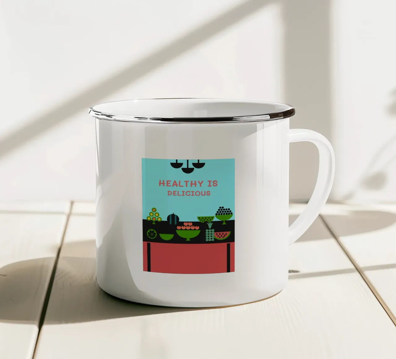 Cibo sano Frutta tazza in smalto da LOOK DIFFERENT