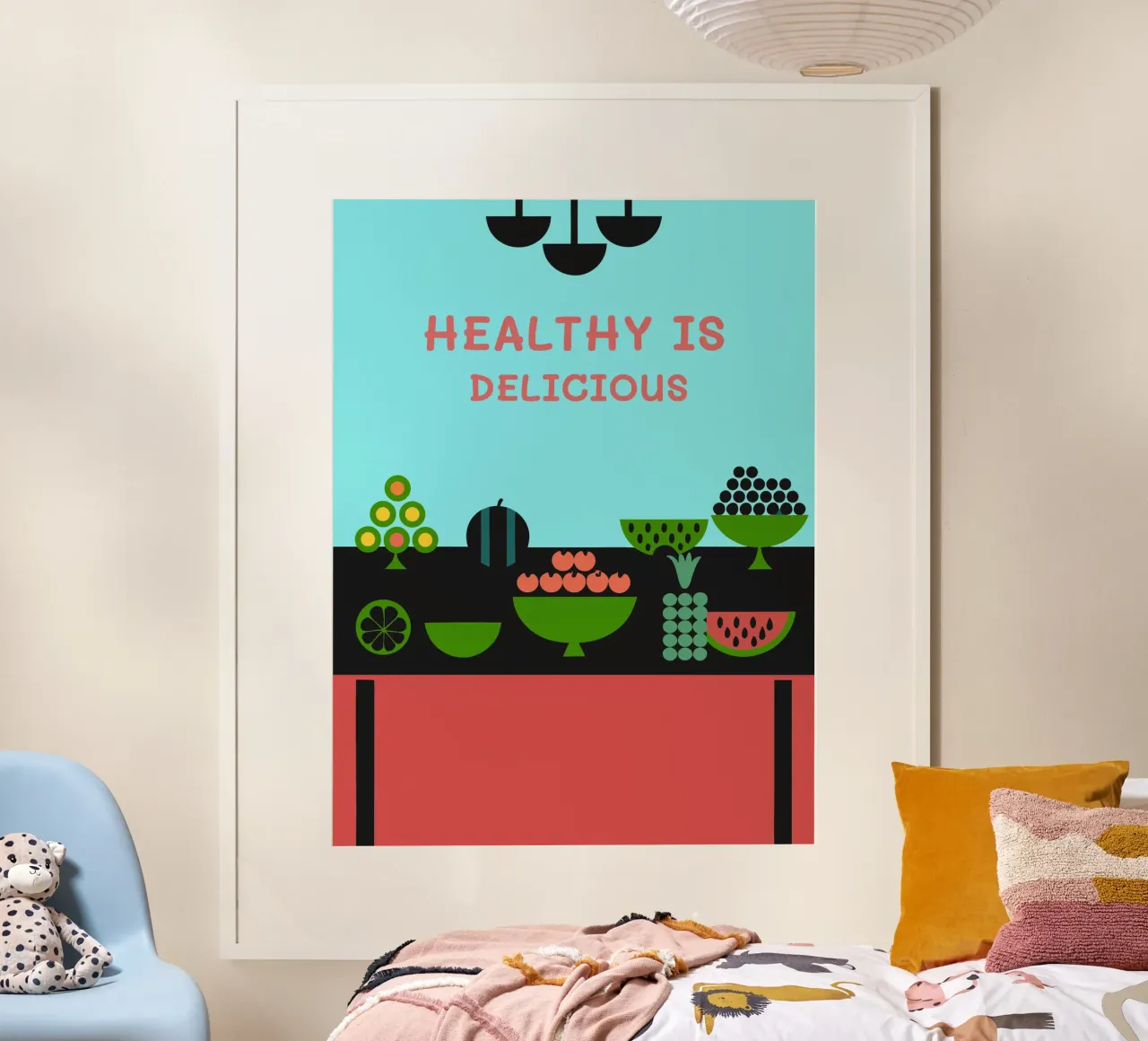 Cibo sano Frutta poster con telaio in plastica da LOOK DIFFERENT