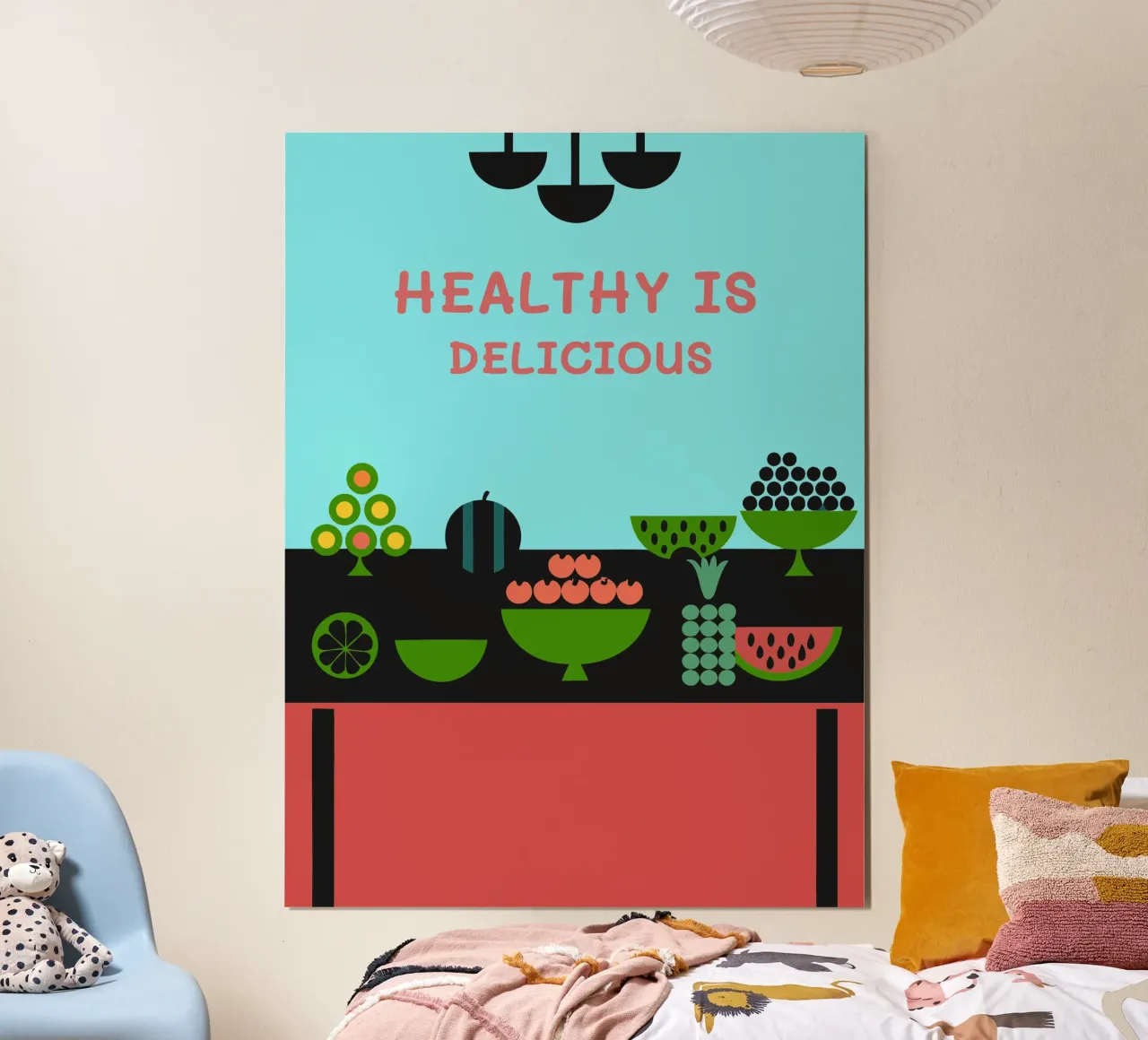 Cibo sano Frutta poster con telaio in plastica da LOOK DIFFERENT