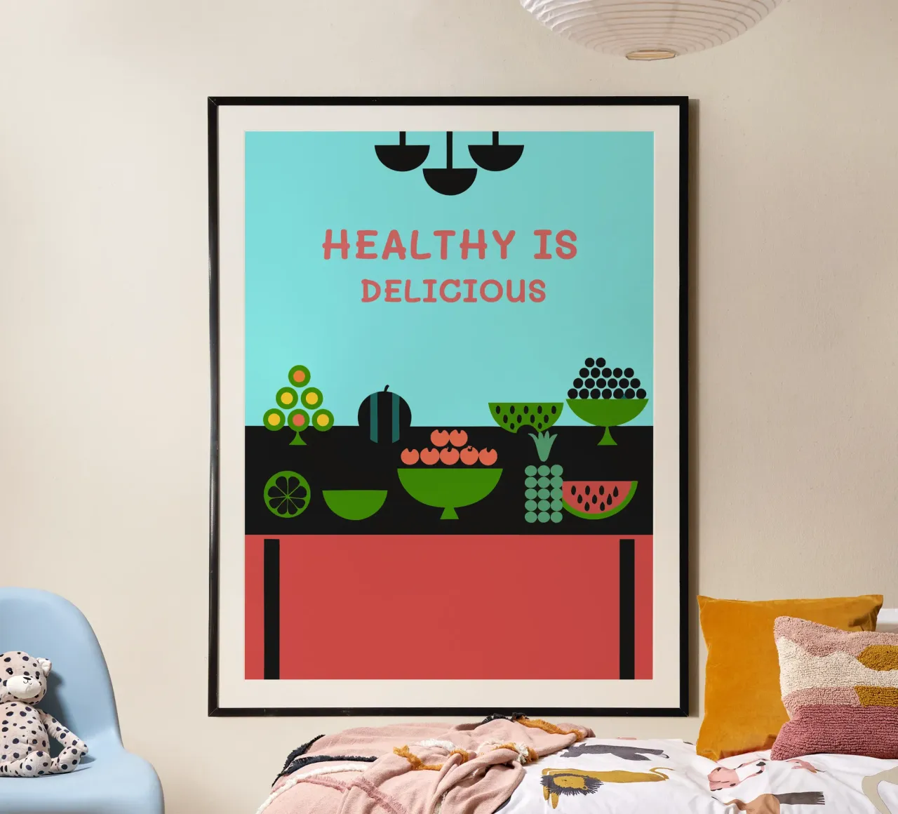 Cibo sano Frutta poster con telaio in plastica da LOOK DIFFERENT