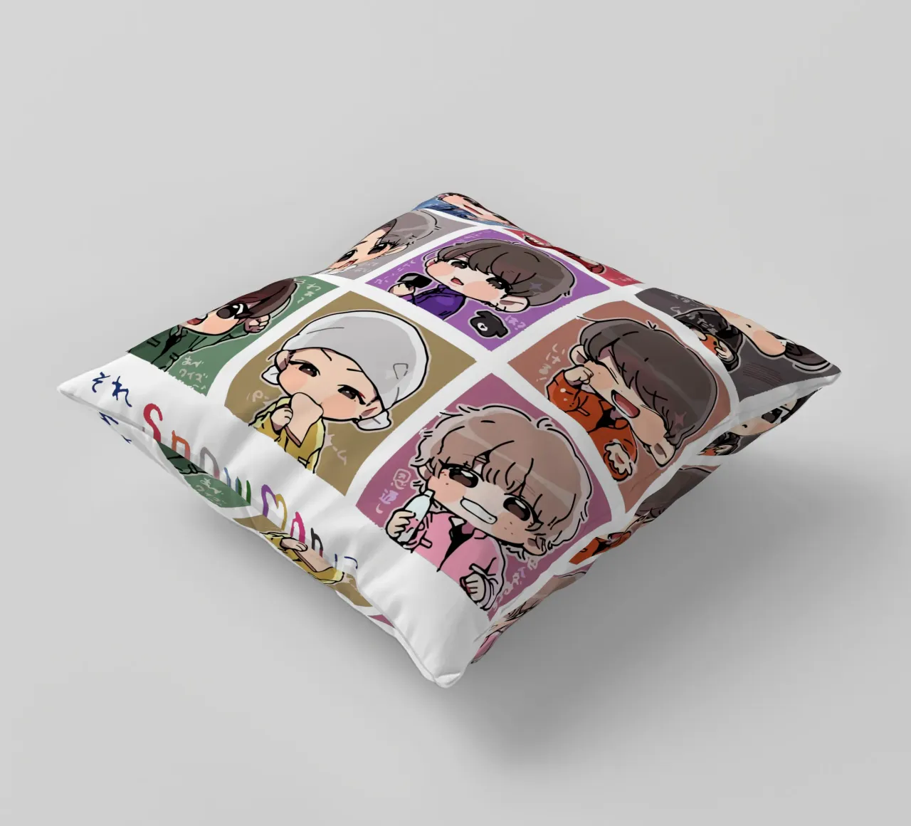 snow man band decorative cushion by matilda Shop