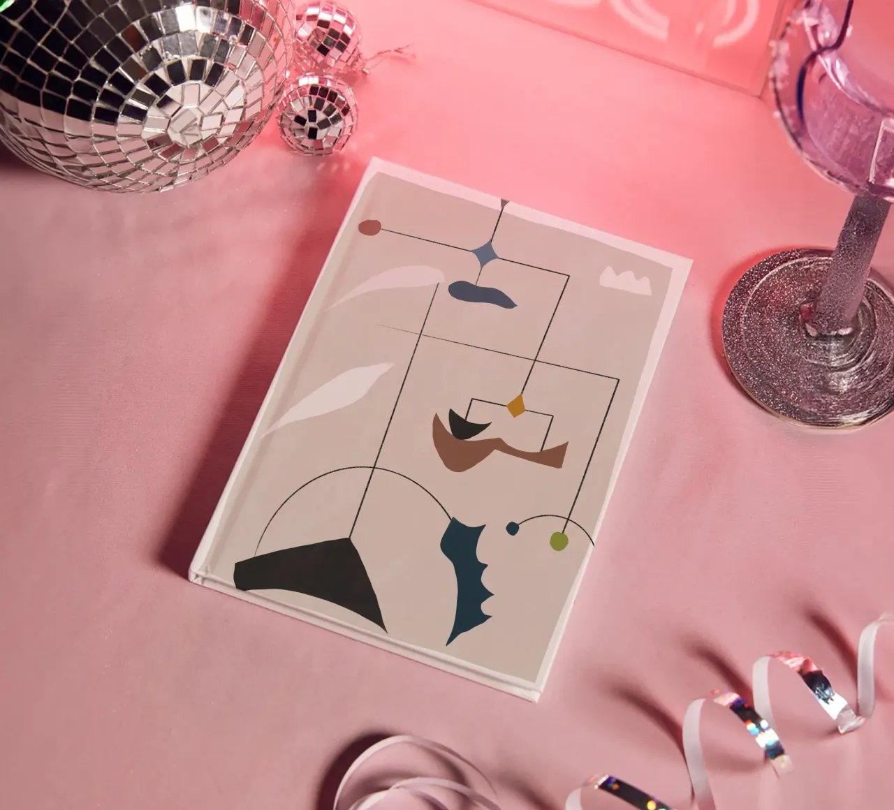 Minimal geometric shapes in harmony notebook by Little Dean