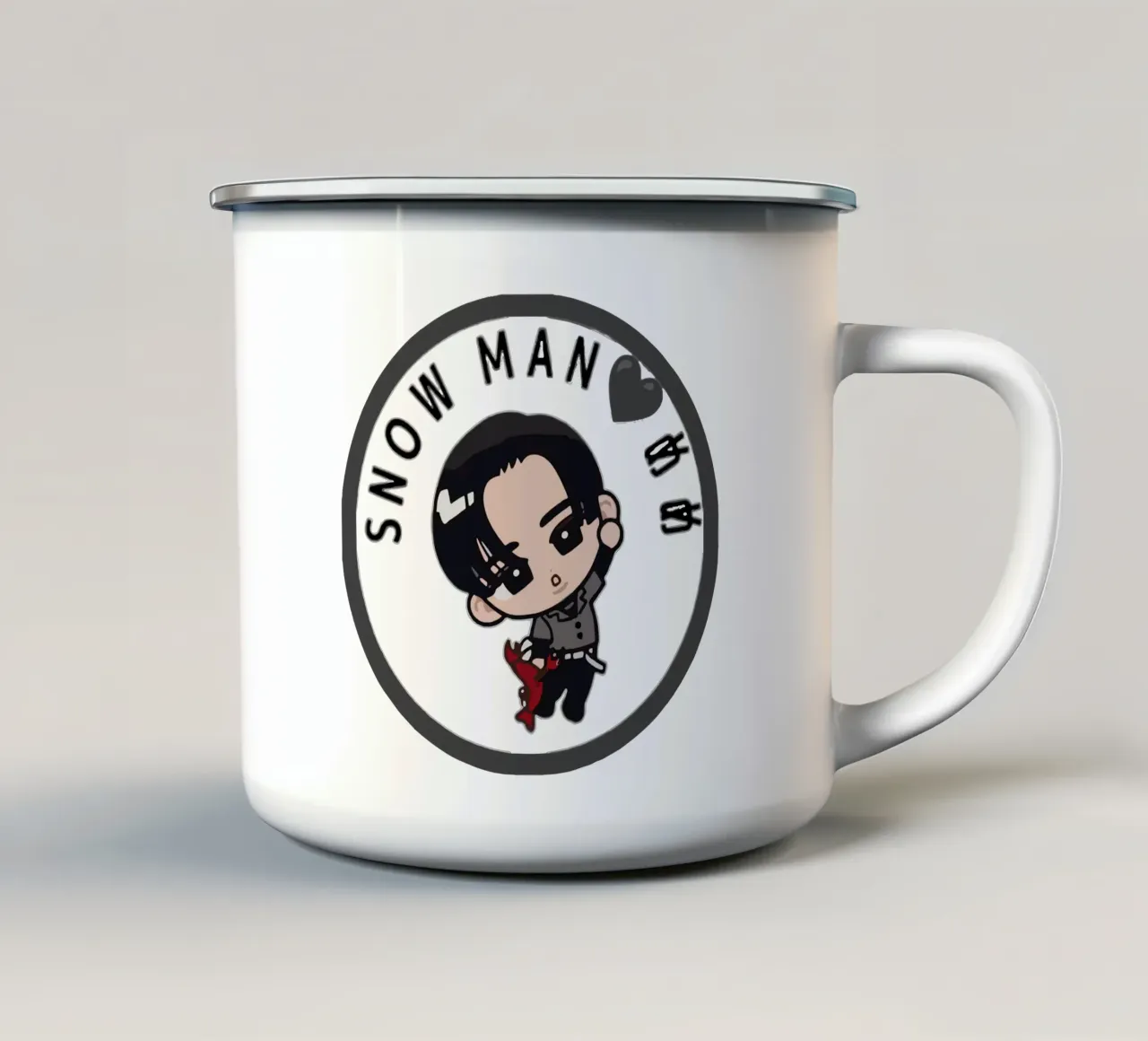 uomo di neve ragazzo carino tazza in smalto da matilda Shop
