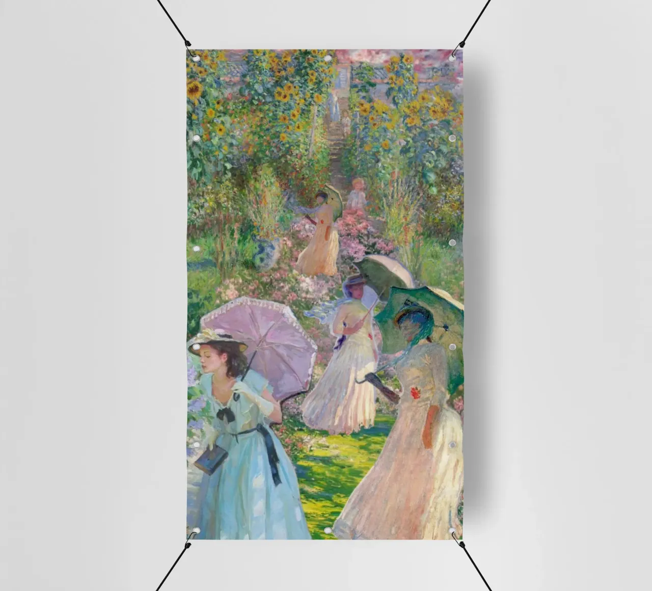 le signore sono nel giardino fiorito di claude monet telo in pvc da belong shop