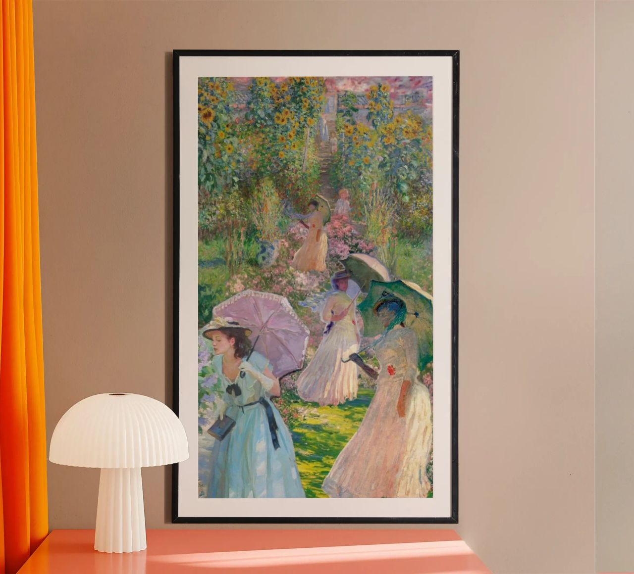 die damen sind im blühenden garten von claude monet Poster von belong shop