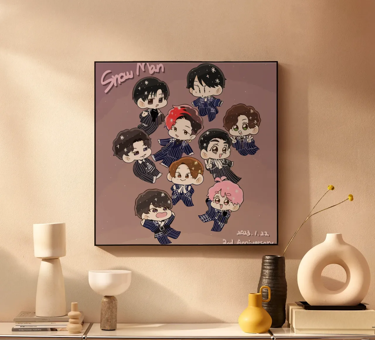 Sneeuwman boyband acryl van matilda Shop