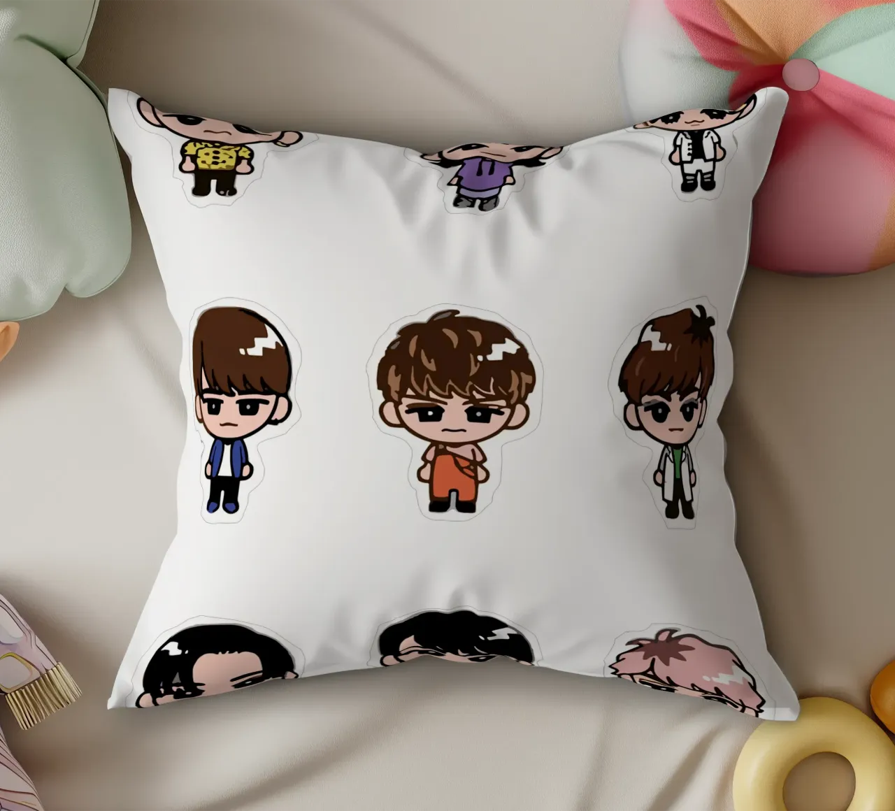 Snow Man Chibi decorative cushion by matilda Shop
