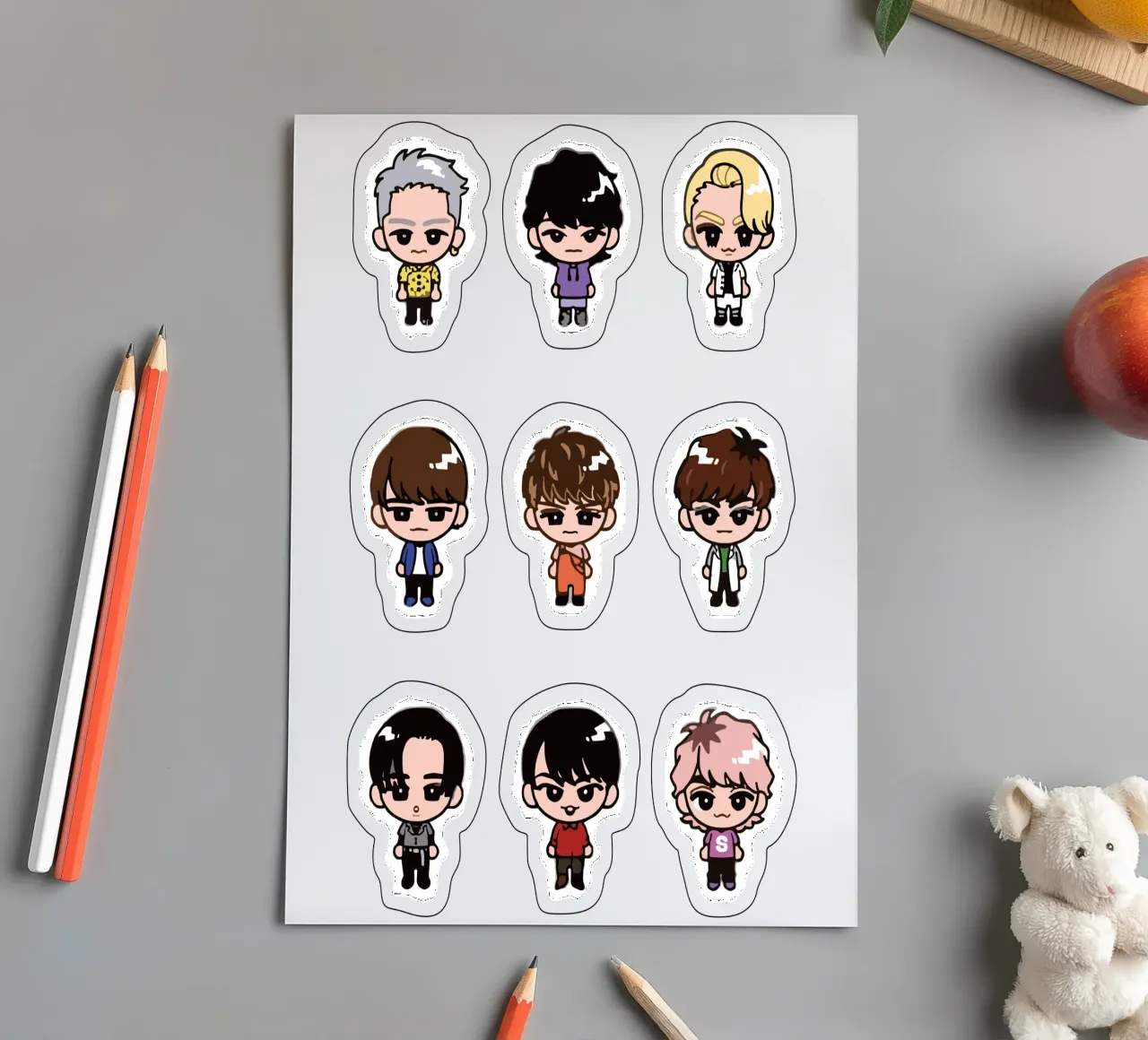Snow Man Chibi sticker sheet by matilda Shop