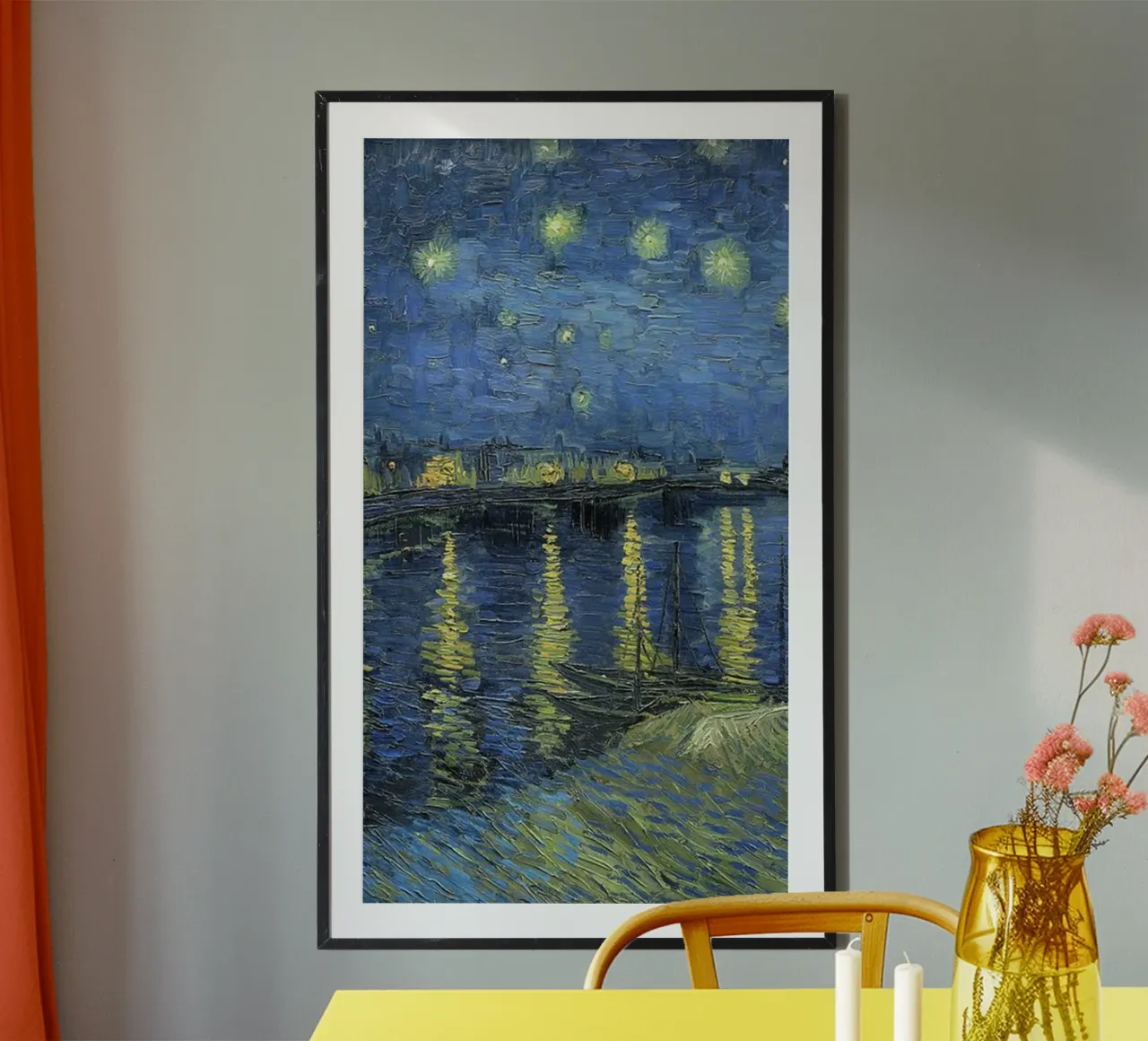 vue pittoresque rivage ciel nocturne claude monet poster avec cadre en bois de belong shop