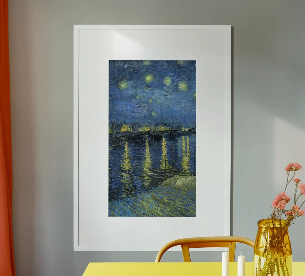 vue pittoresque rivage ciel nocturne claude monet poster avec cadre en bois de belong shop
