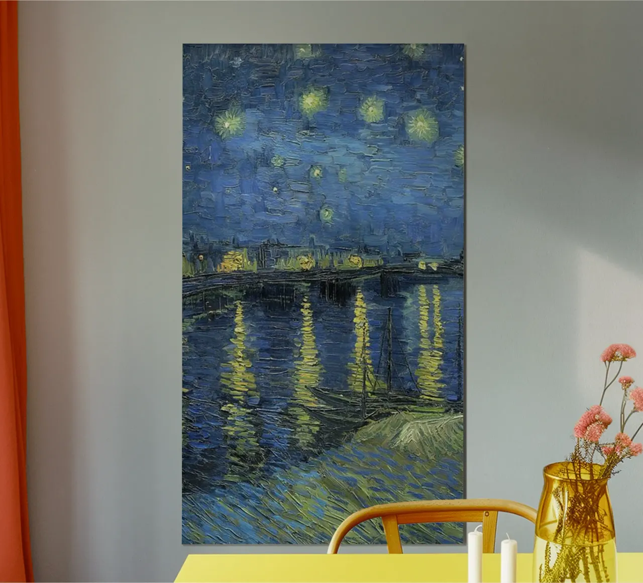vue pittoresque rivage ciel nocturne claude monet poster avec cadre en bois de belong shop