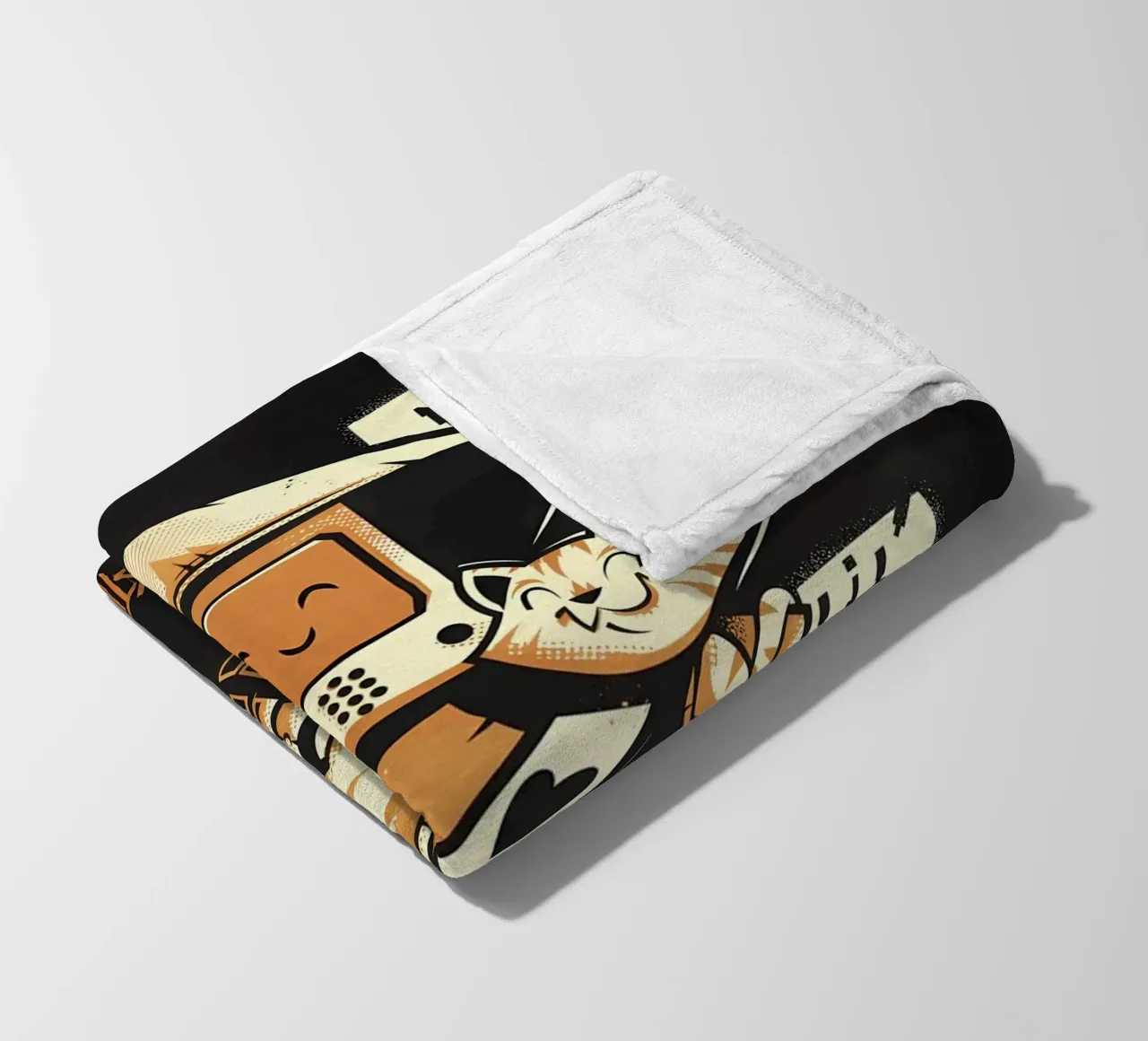 robot incappucciato figura gatto poster cuore testo schermi sorriso glov coperta in pile da Ashish Kashyap