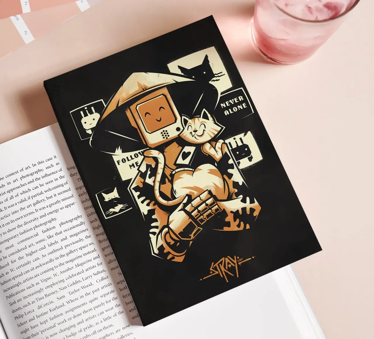 robot hooded figure cat poster heart text screens smile glov notebook by Ashish Kashyap