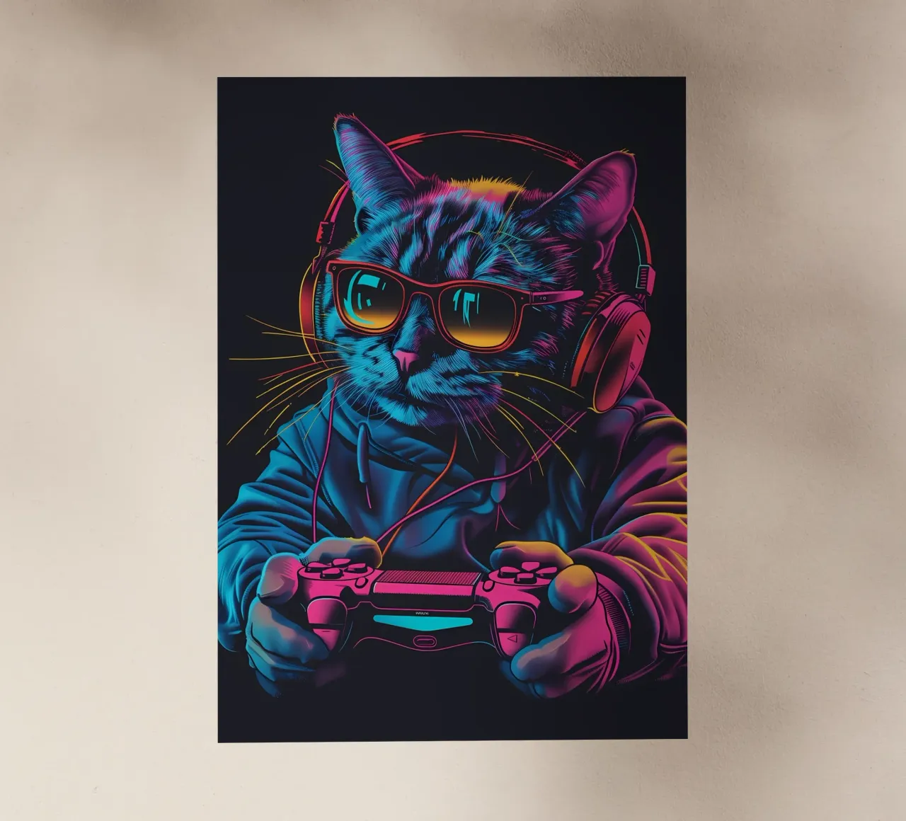 gatto cuffie occhiali da sole felpa gioco-controller video-g pellicola backlit da Ashish Kashyap