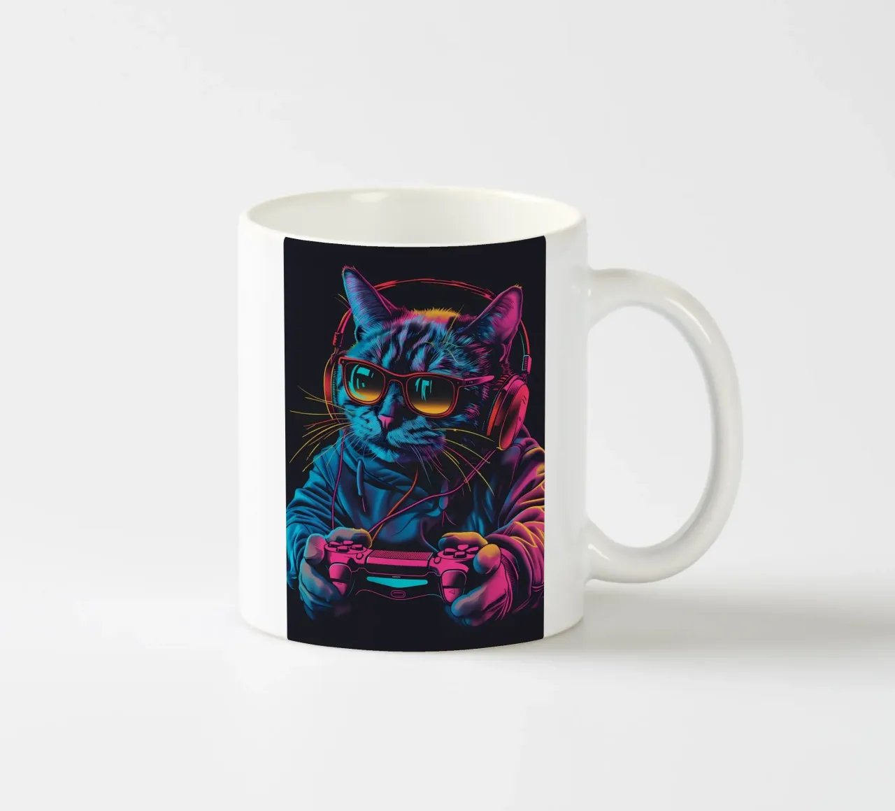 gatto cuffie occhiali da sole felpa gioco-controller video-g tazza in ceramica da Ashish Kashyap