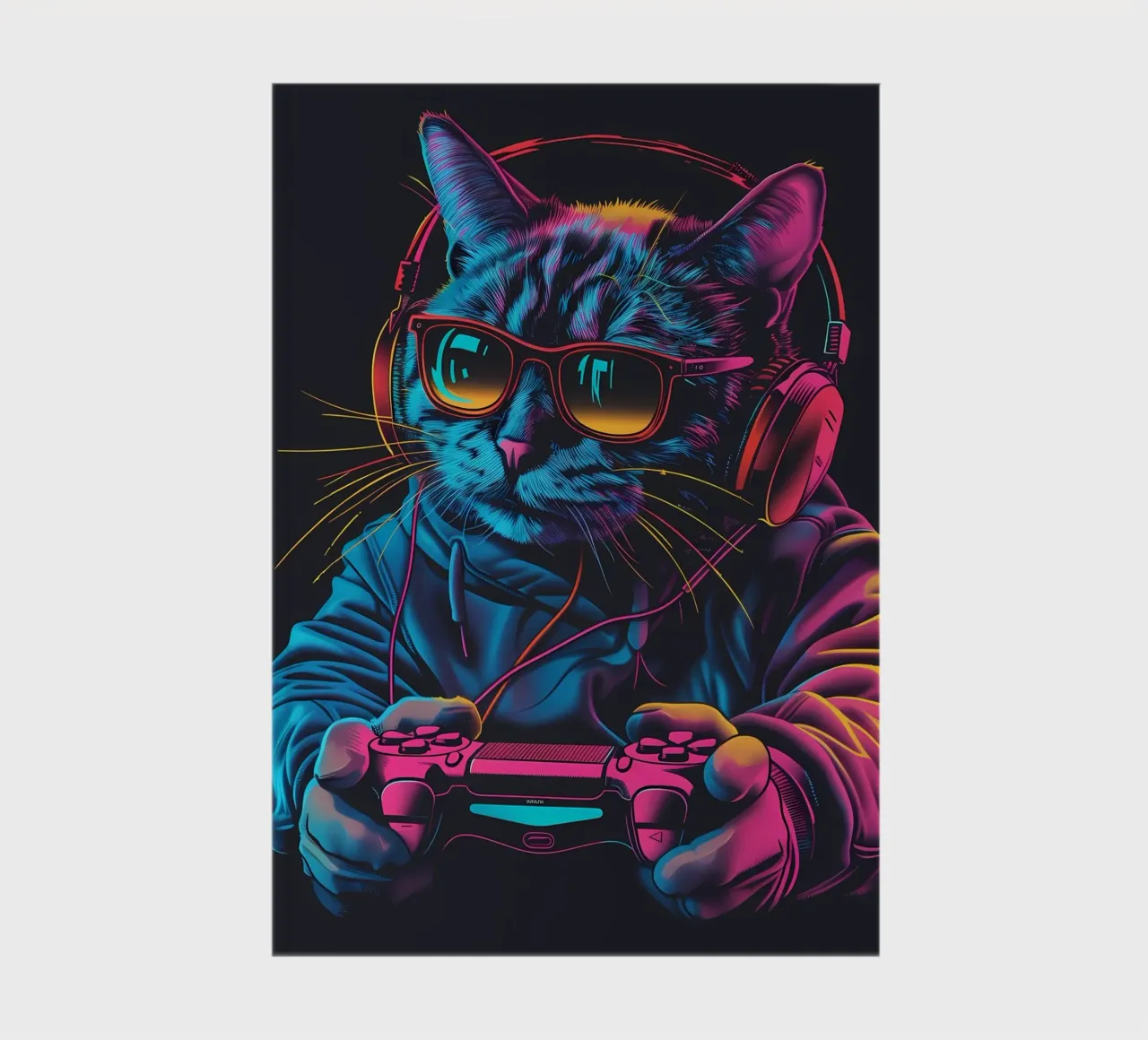 gatto cuffie occhiali da sole felpa gioco-controller video-g diario da Ashish Kashyap
