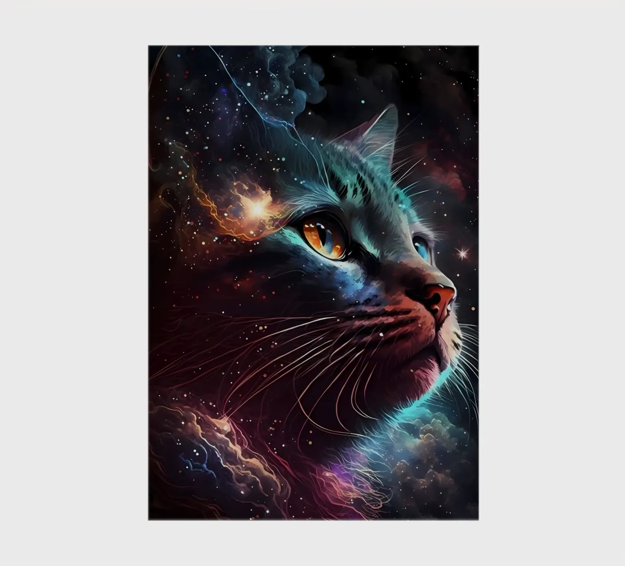 cat galaxy stars space portrait celestial cosmic whiskers ne notebook by Ashish Kashyap