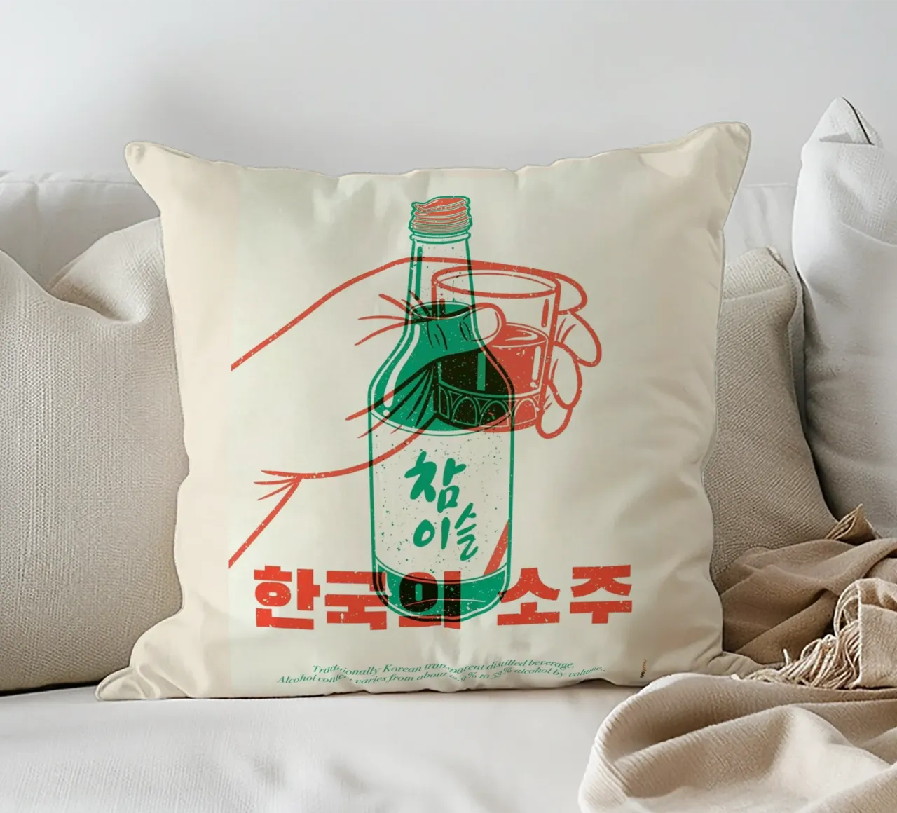 Korean Soju cuscino da Rafa Gomes