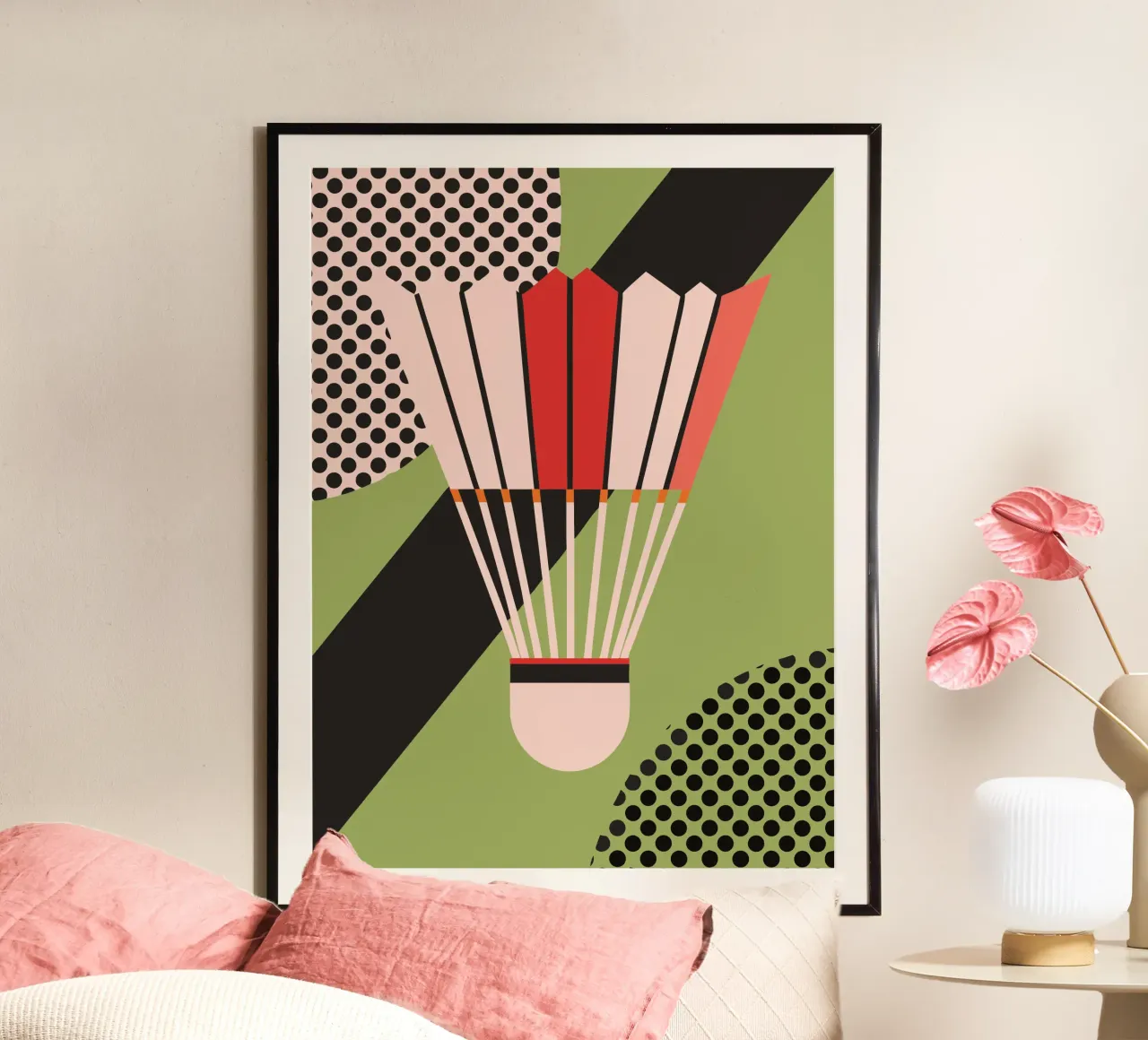 Badminton moderno poster con telaio in plastica da LOOK DIFFERENT