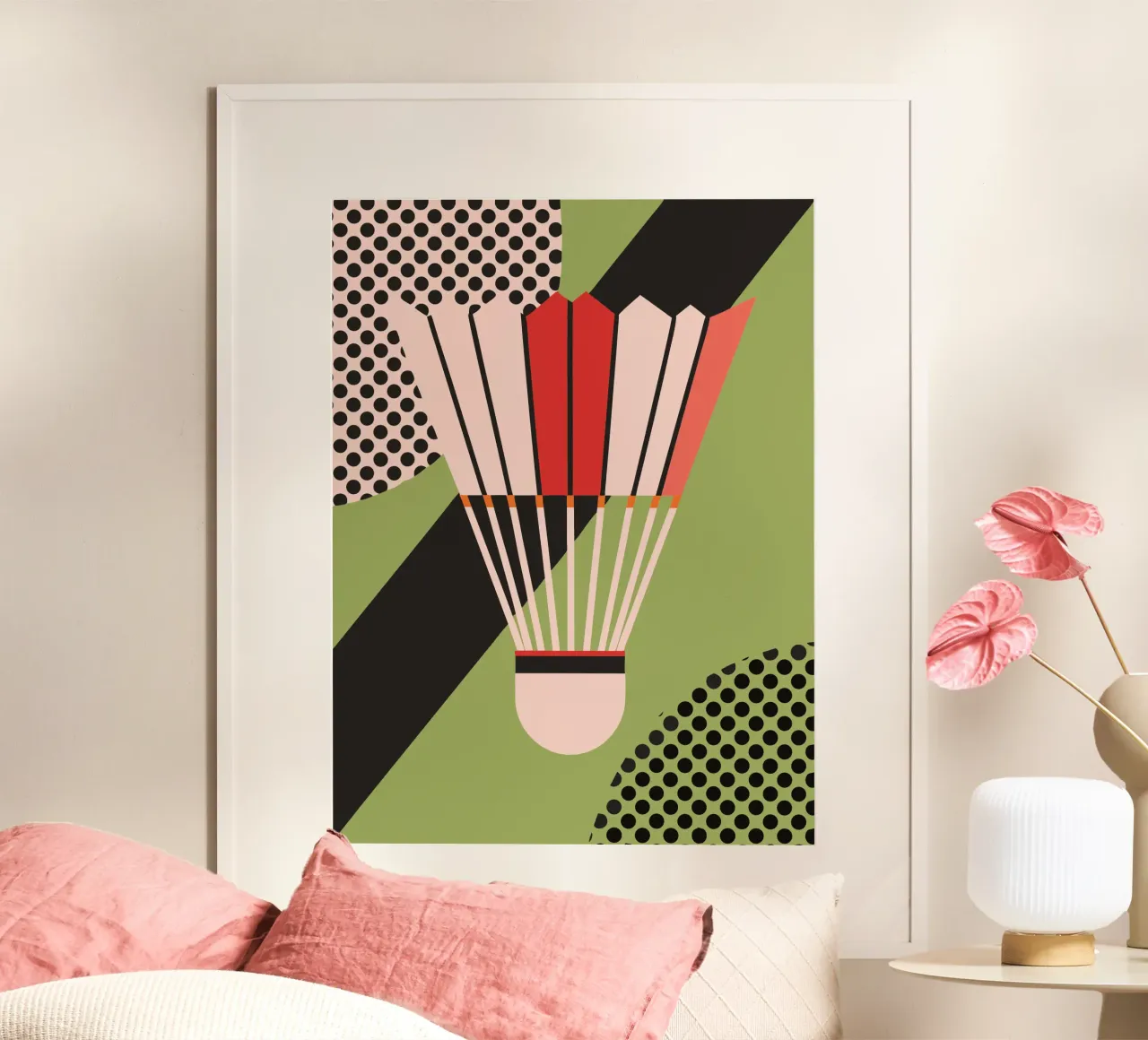 Badminton moderno poster con telaio in plastica da LOOK DIFFERENT