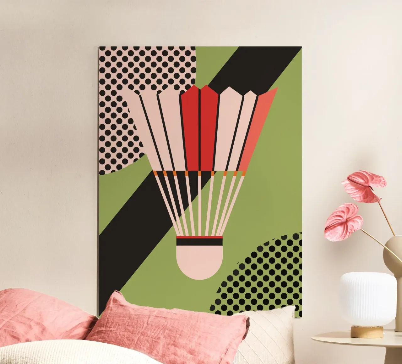 Badminton moderno poster con telaio in plastica da LOOK DIFFERENT
