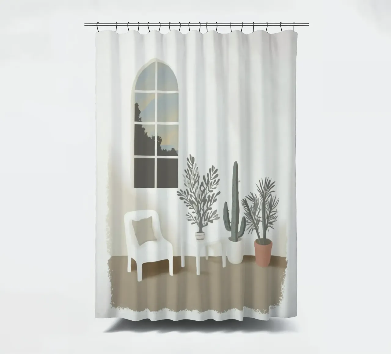 Boho-style sense of space shower curtain by Carinaprint