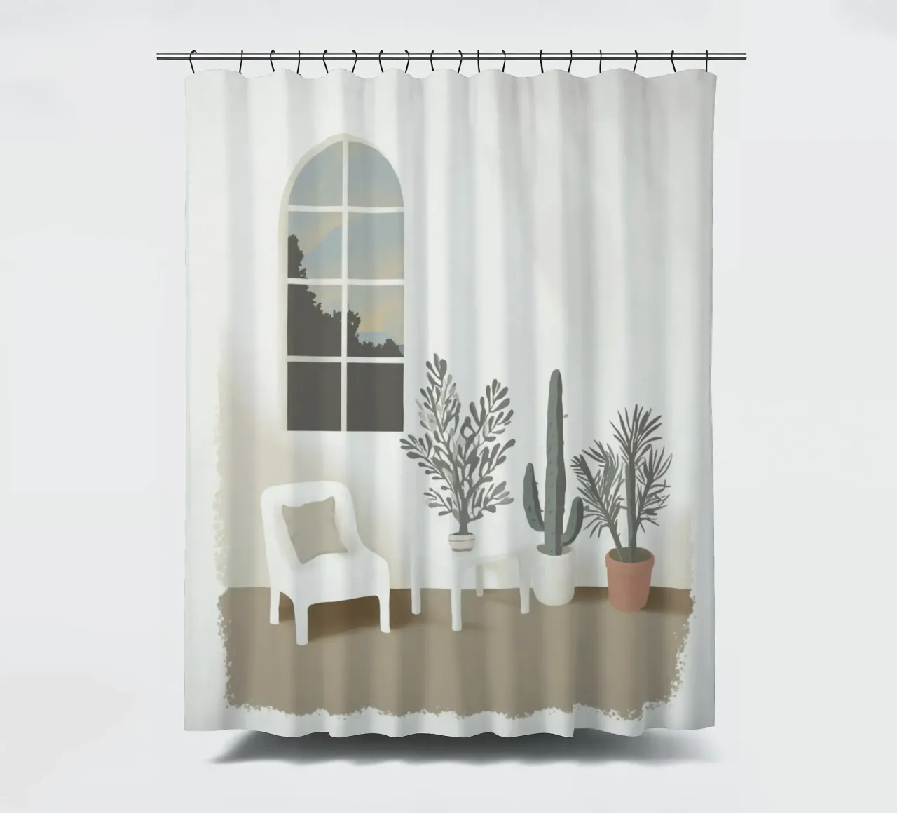 Boho-style sense of space shower curtain by Carinaprint