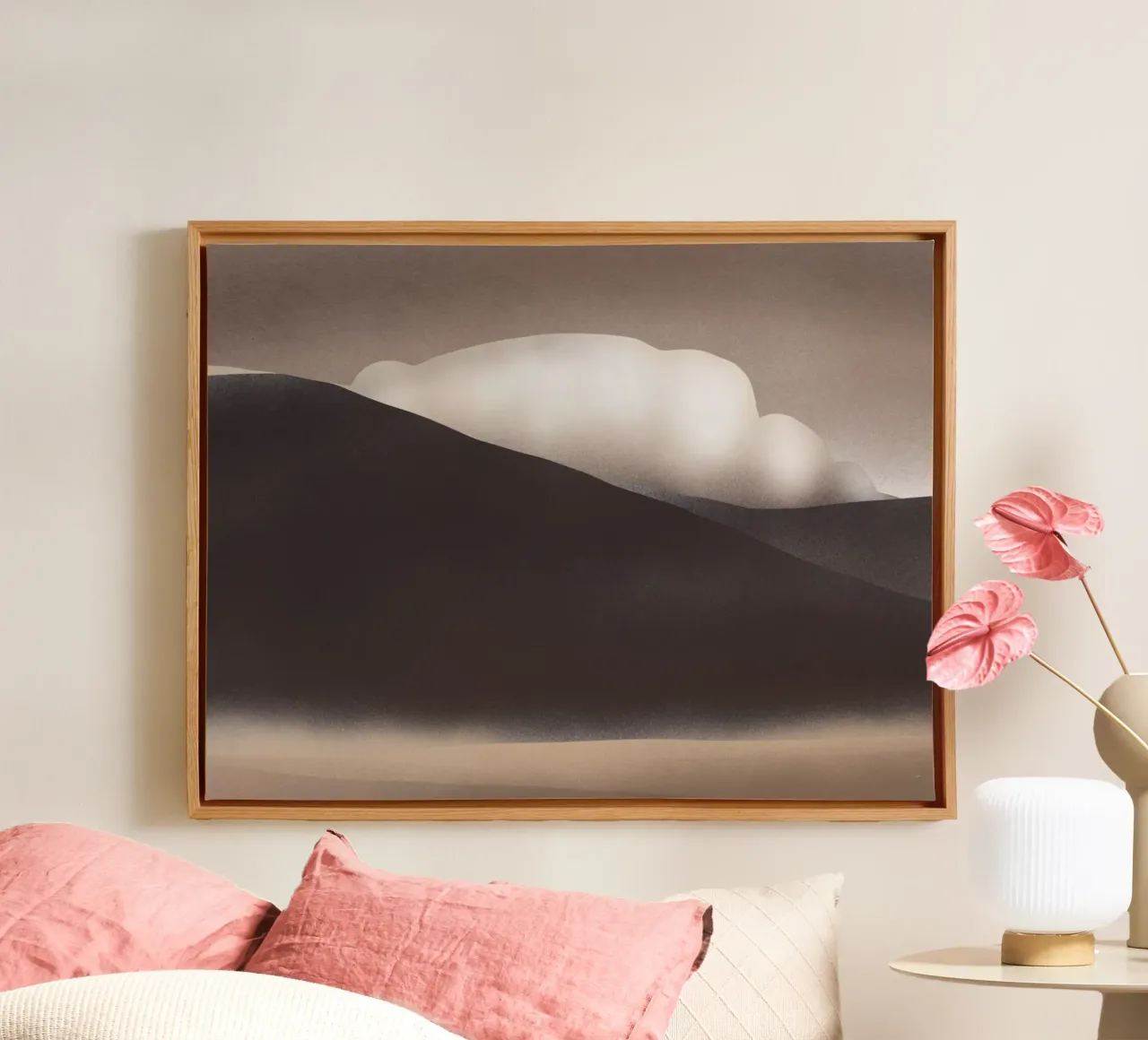 Rolling cloud canvas with Floater frame by Little Dean