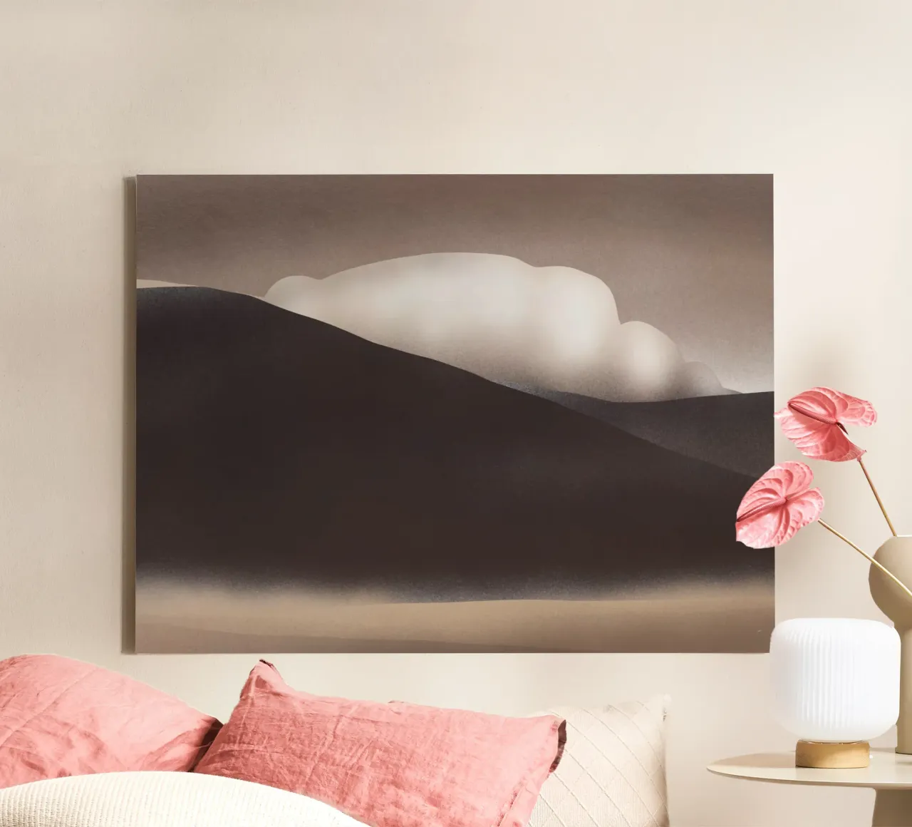 Rolling cloud canvas with Floater frame by Little Dean