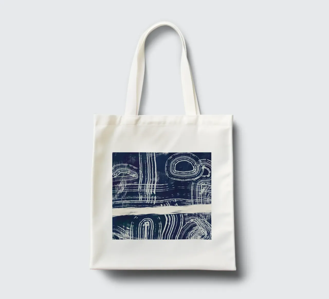 Ultramarine and line art tote bag by Little Dean