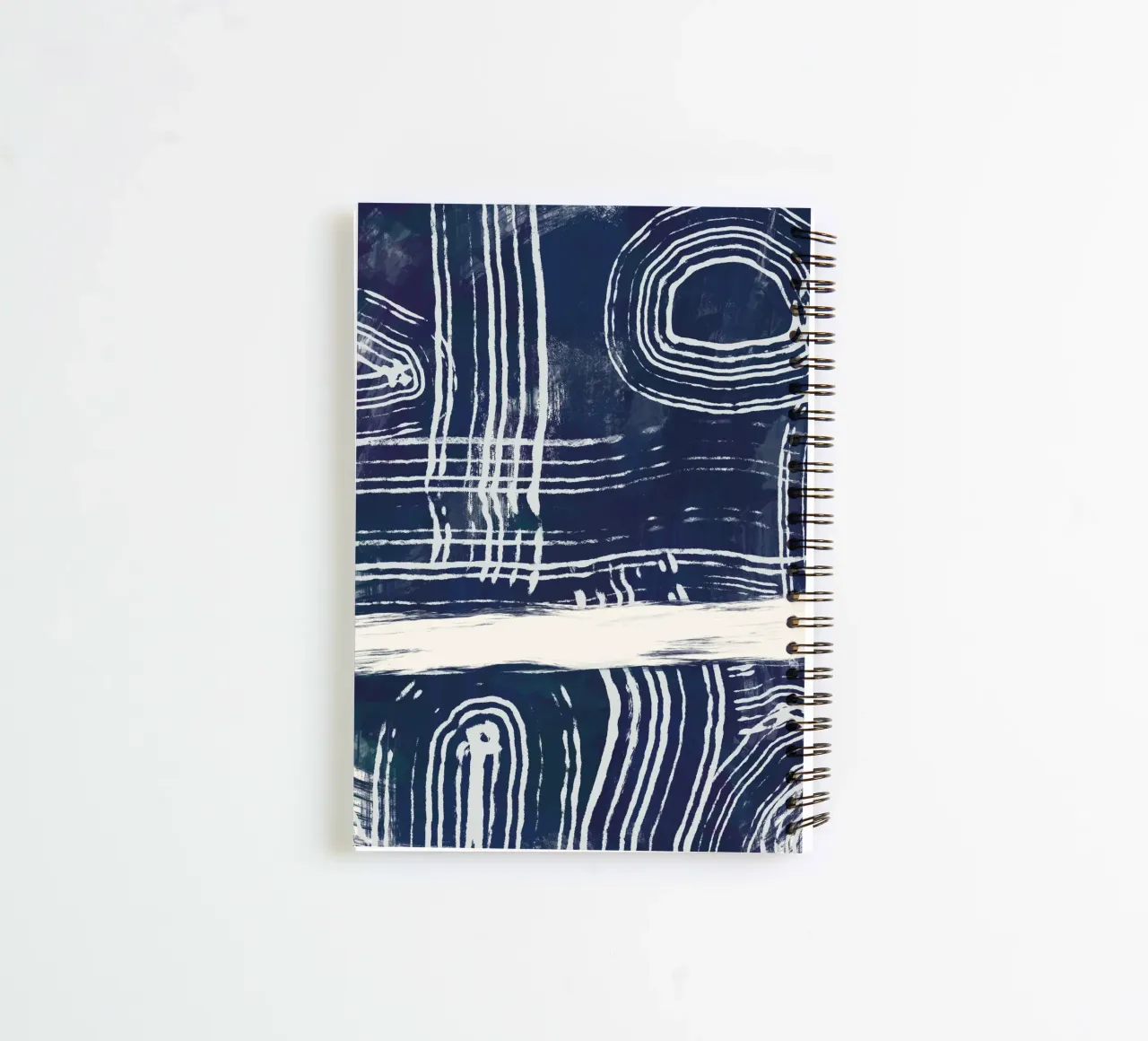 Ultramarine and line art spiral notebook by Little Dean